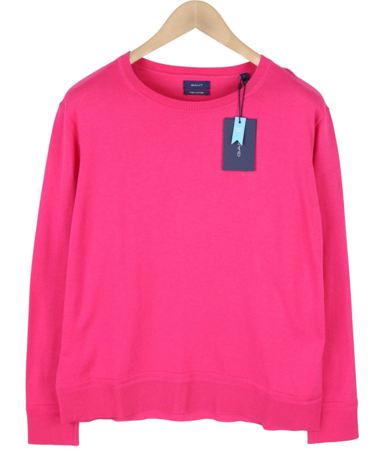 Gant LIGHT COTTON C-NECK L Cabaret Pink Pima Knit 88066 Size L / US 10 / IT 46 - 1 Thumbnail