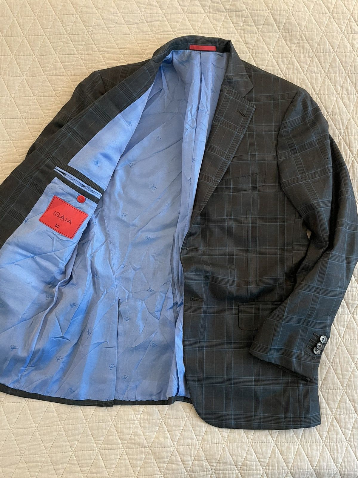 Isaia Super 120's Wool Plaid Sport Coat Size 40S - 2 Thumbnail