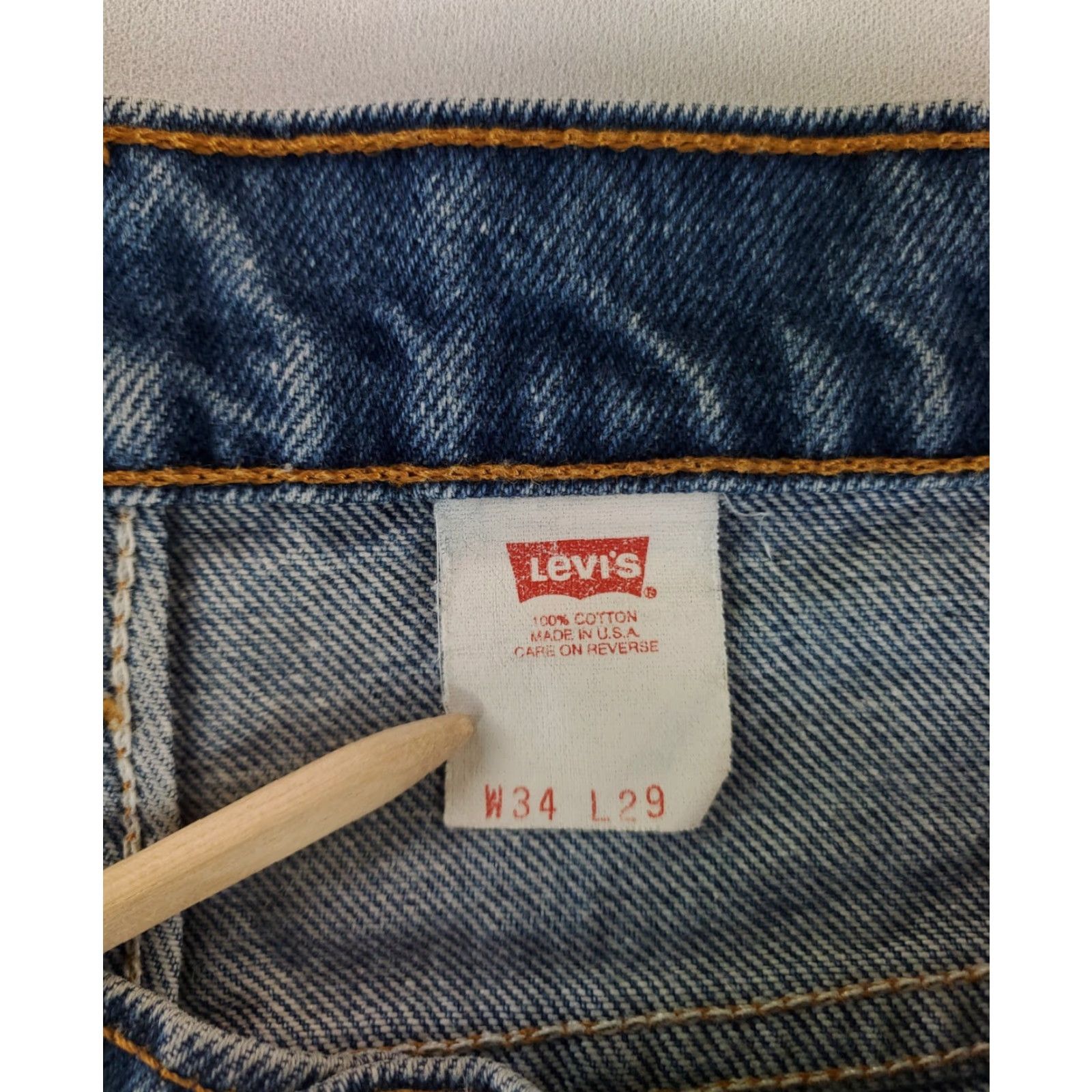 Levi's VINTAGE Levi's 517 VTG 90s Blue Jeans Made USA Whiskering Mens 34x29 (32x28 Actual) Bootcut Jeans Mens 32 Regular Blue Size US 32 / EU 48 - 4 Thumbnail