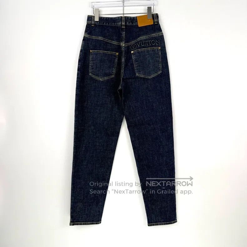 Louis Vuitton Louis Vuitton Wash Blue Leather Label Jeans Size US 38 / EU 54 - 4 Thumbnail