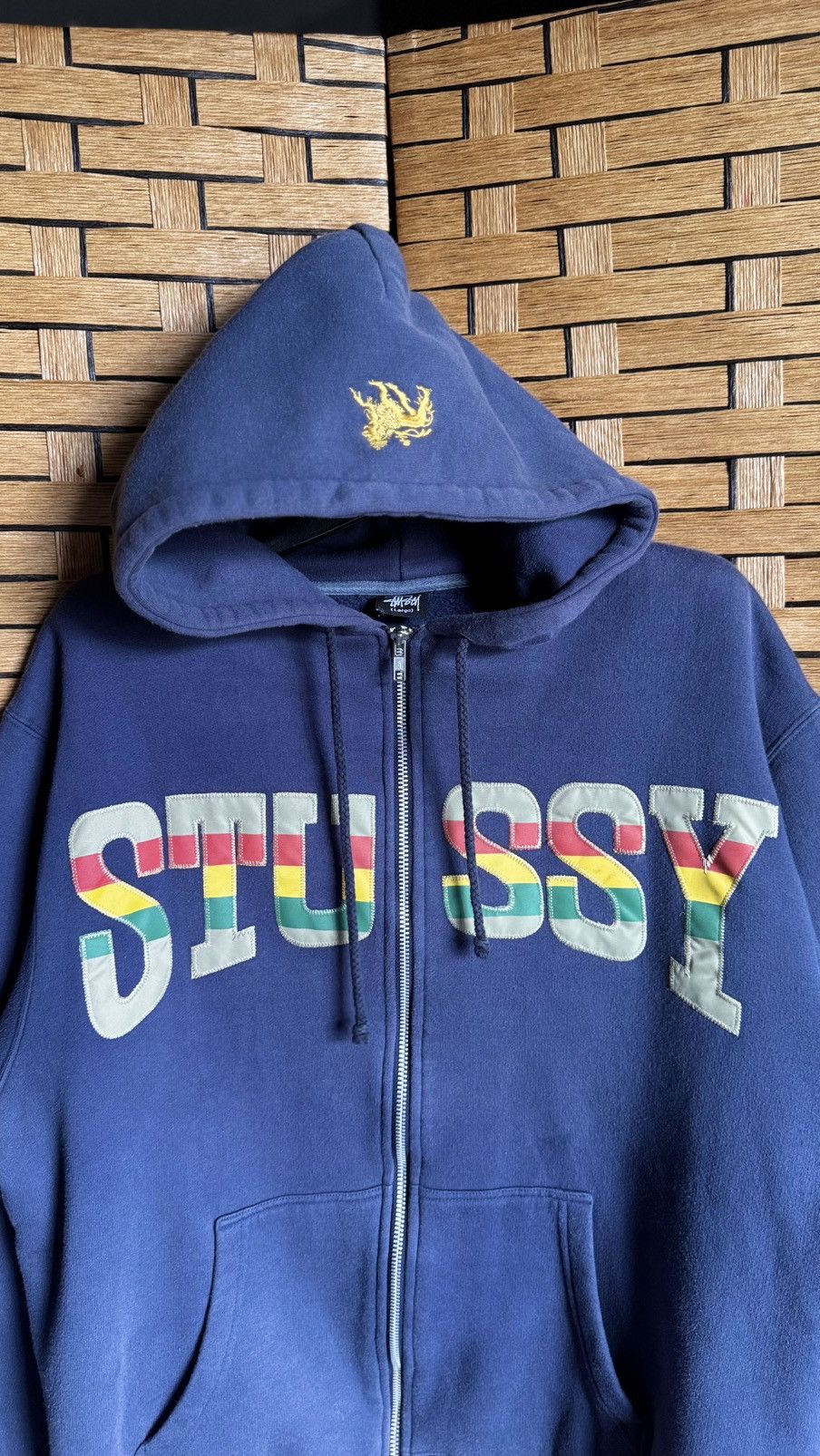 Vintage 00' Stussy Rasta Spellout Zipper Hoodie