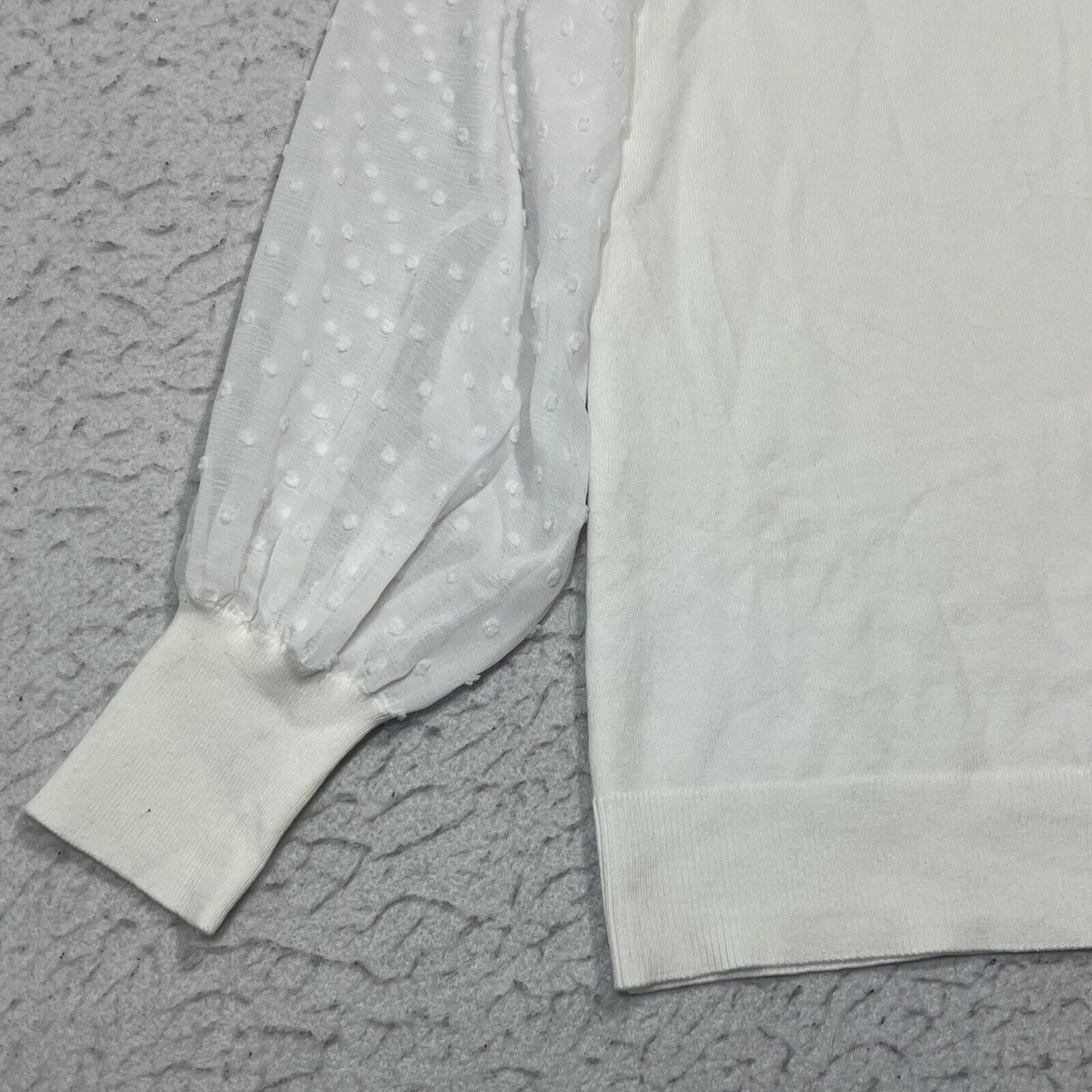 Nordstrom CeCe Balloon Sleeve Sweater Polka Dot Sheer Sleeves Size XS / US 0-2 / IT 36-38 - 7 Thumbnail