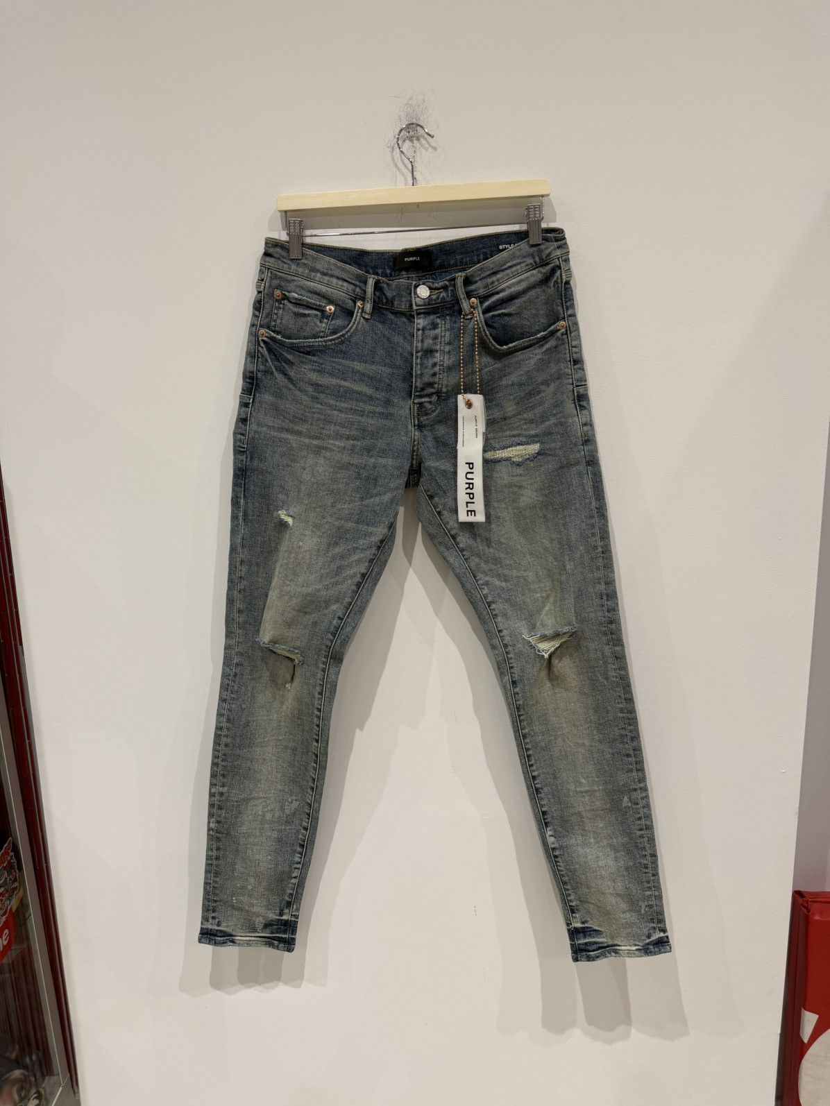 Purple Brand Purple Brand Slashed Paint Jeans Size: 32 Size US 32 / EU 48 - 1 Thumbnail