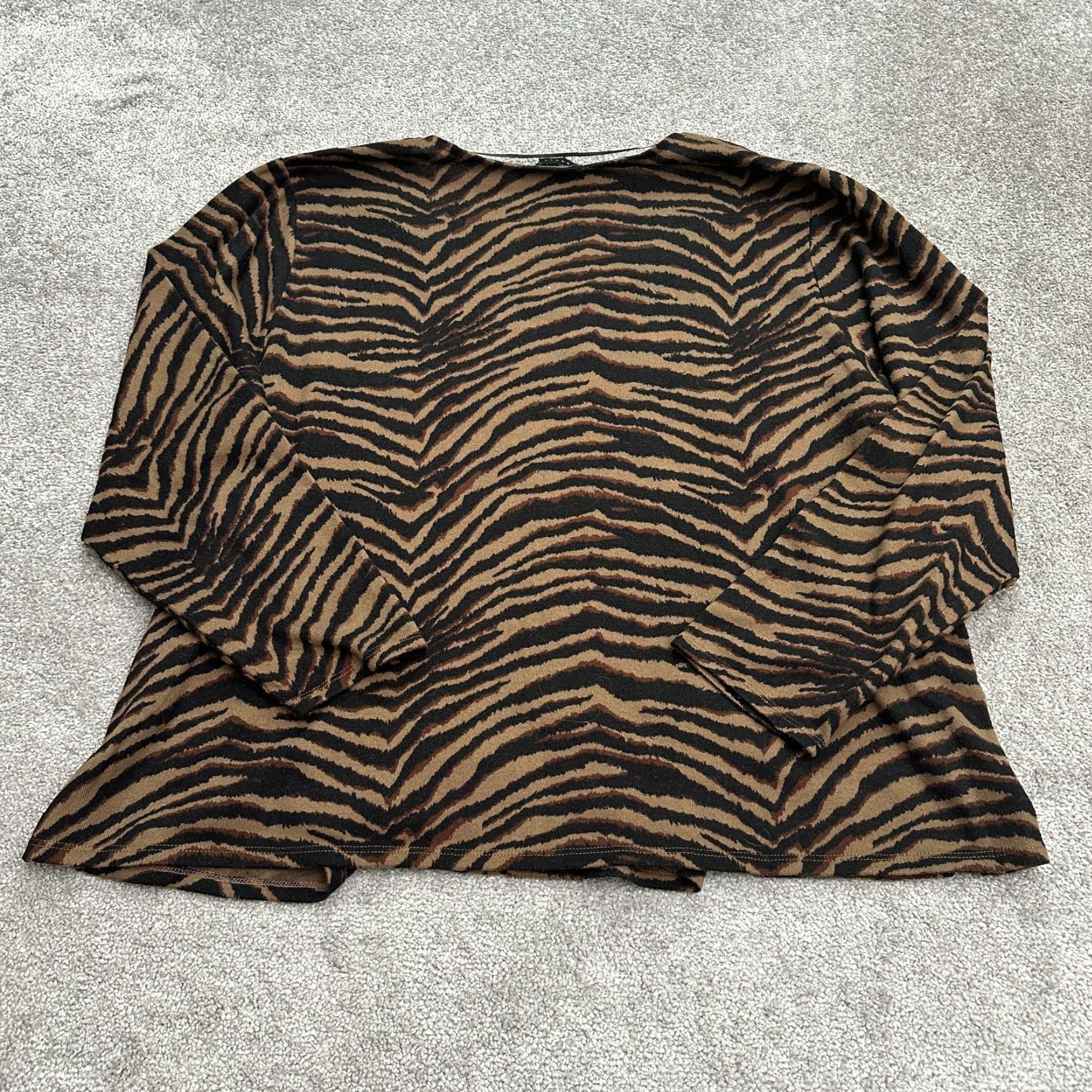 Sanctuary Sanctuary Womens Pullover Sweater 3X Brown Black Animal Print V-Neck Casual Knit Shirt Size XXL / US 16-18 / IT 52-54 - 2 Thumbnail