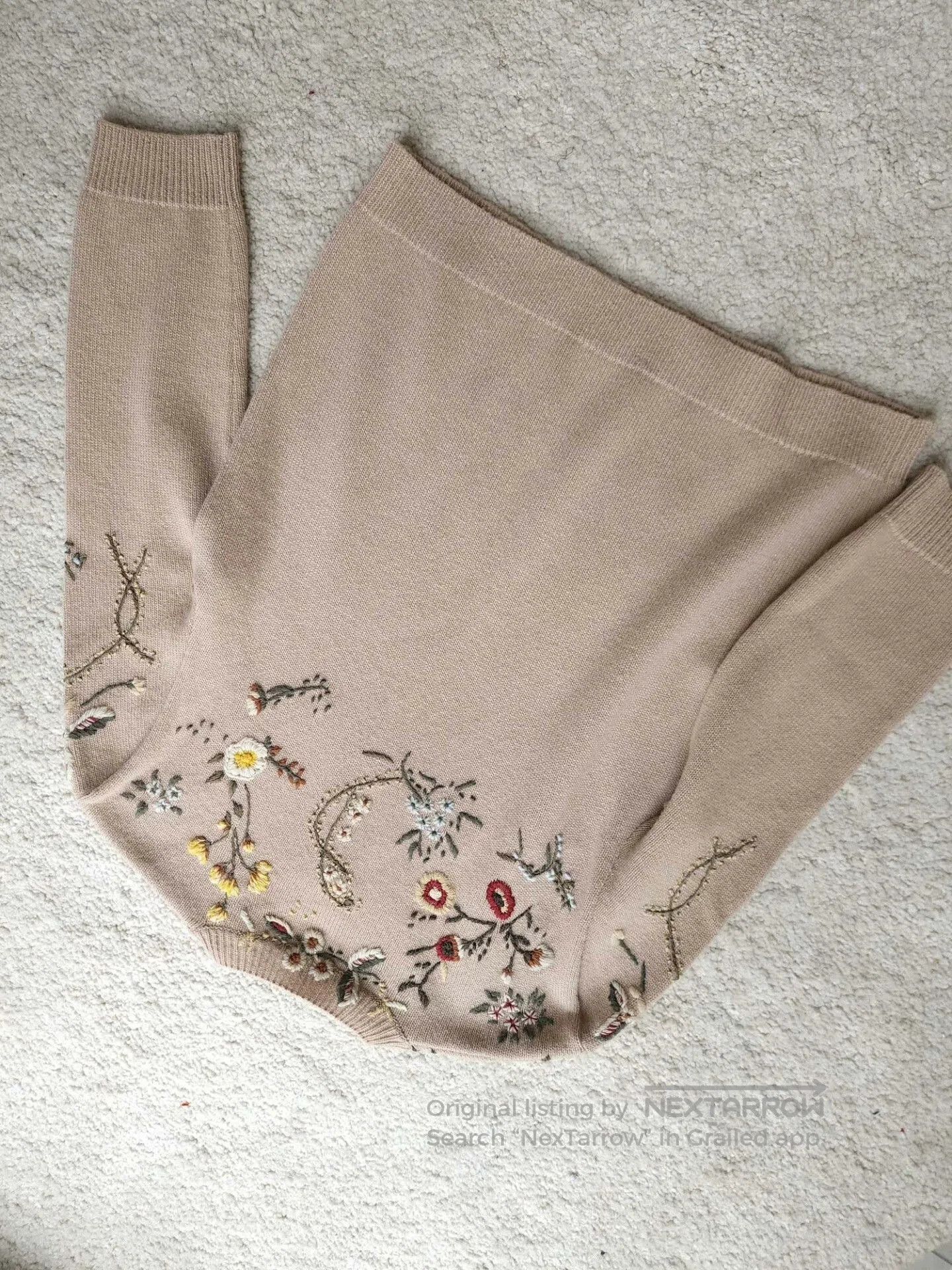 Dior Christian Dior Floral Embroidered Knit Sweater. Size US S / EU 44-46 / 1 - 2 Thumbnail