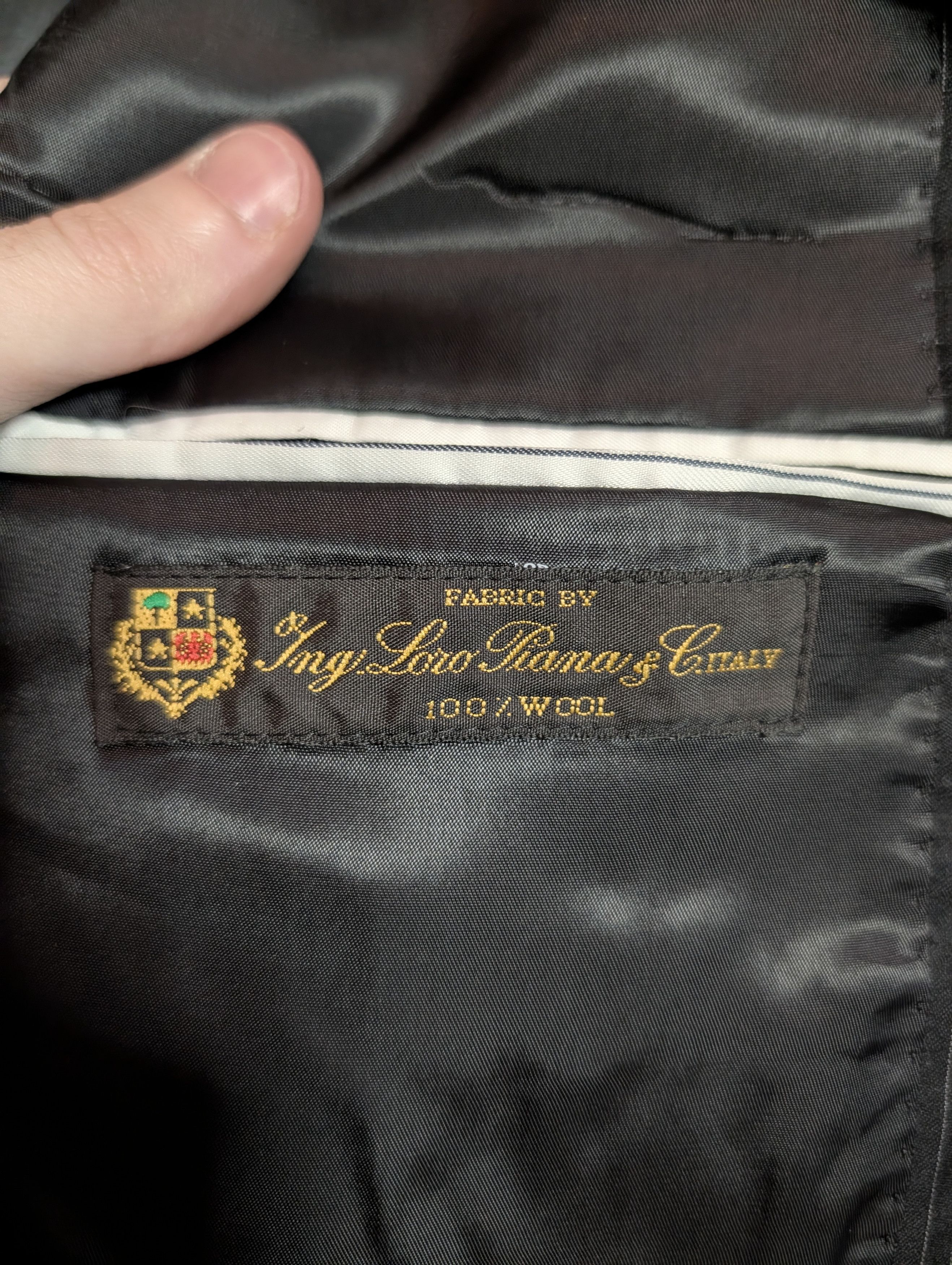 Loro Piana Super 120s Wool Black Pinstriped Joseph Abboud Jacket Size 46R - 12 Thumbnail