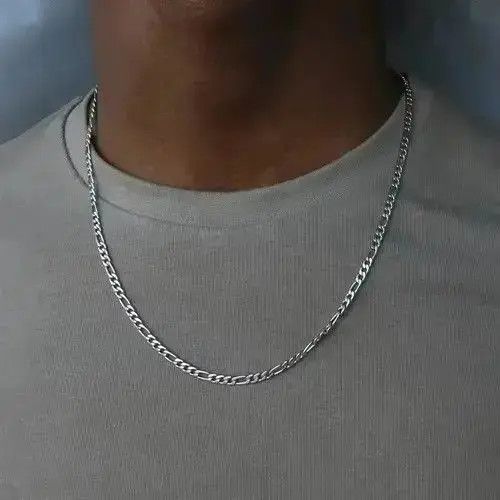 Other Silver Color Classic Figaro Chain Necklace Size ONE SIZE - 1 Thumbnail