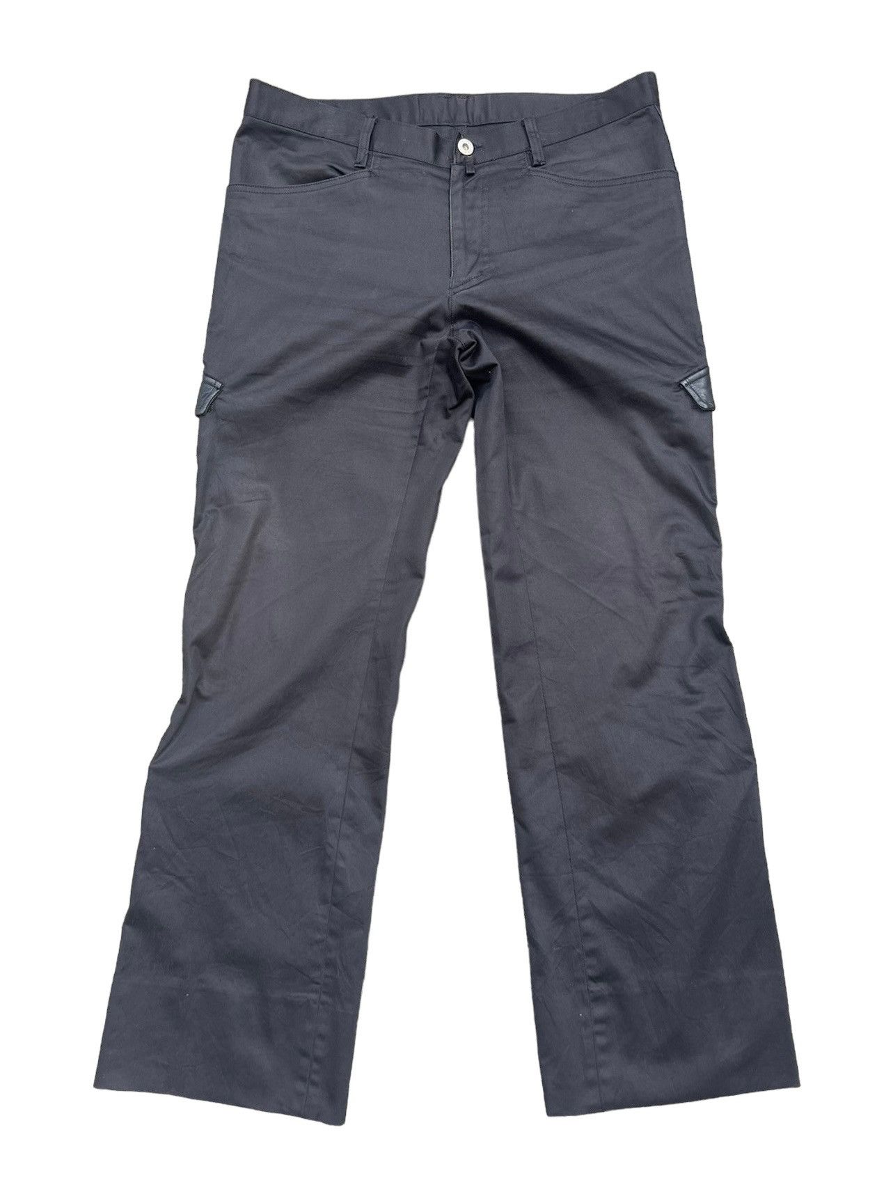 Vintage Vintage KENJI ITO Japan Leather Stripe Cargo Trouser Pant Size US 31 - 1 Thumbnail