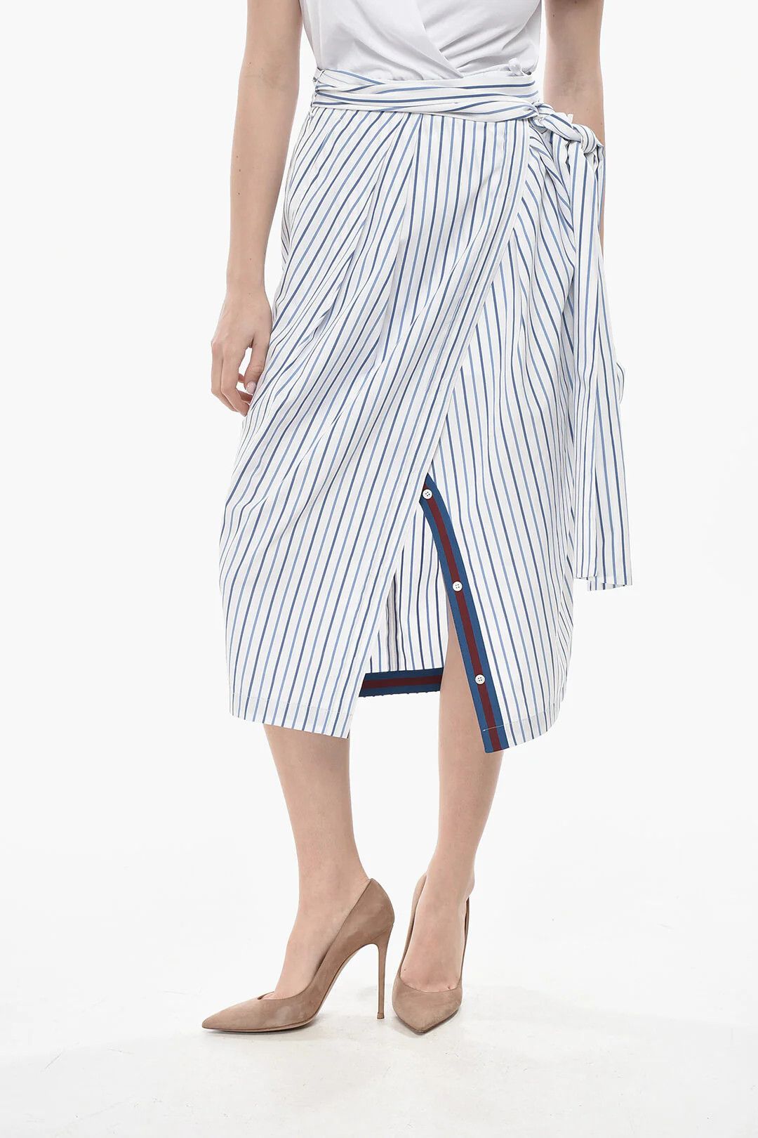 Dries Van Noten og1mm0426 Midi Wrap Skirt in Light Blue Size 27" / US 4 / IT 40 - 1 Thumbnail