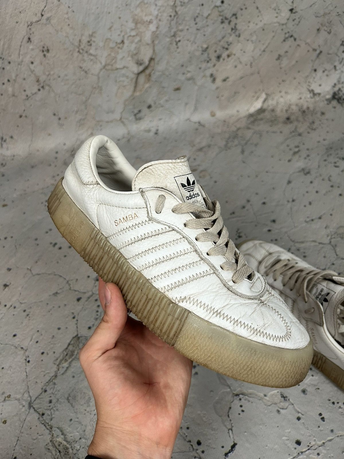 Adidas Vintage Adidas Samba White Sneakers Chunky Streetwear Size US 8.5 / EU 41-42 - 1 Thumbnail