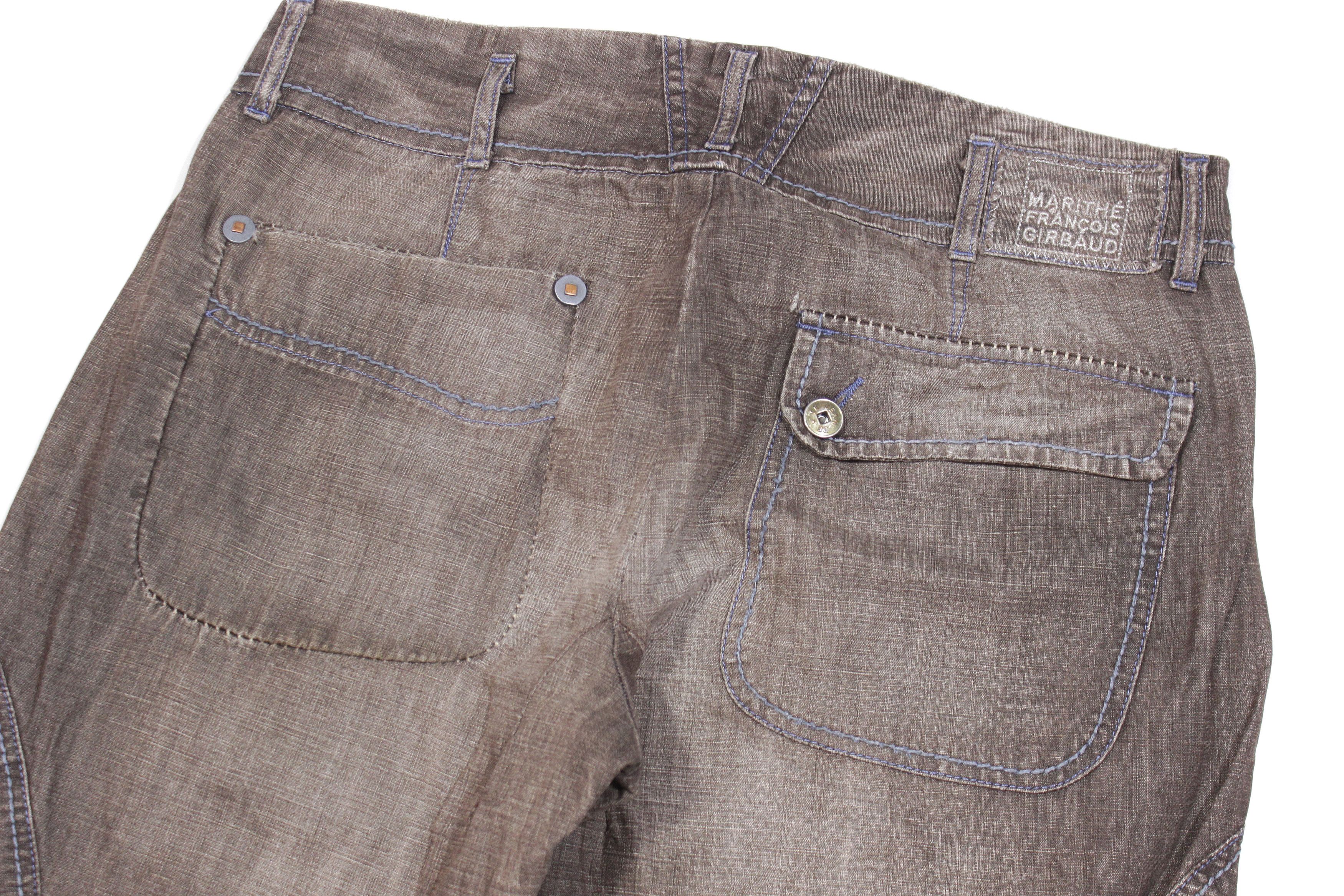 Marithe + Francois Girbaud 90S Cargo Zip Twisted Cropped Pants Vintage Size US 30 / EU 46 - 4 Thumbnail