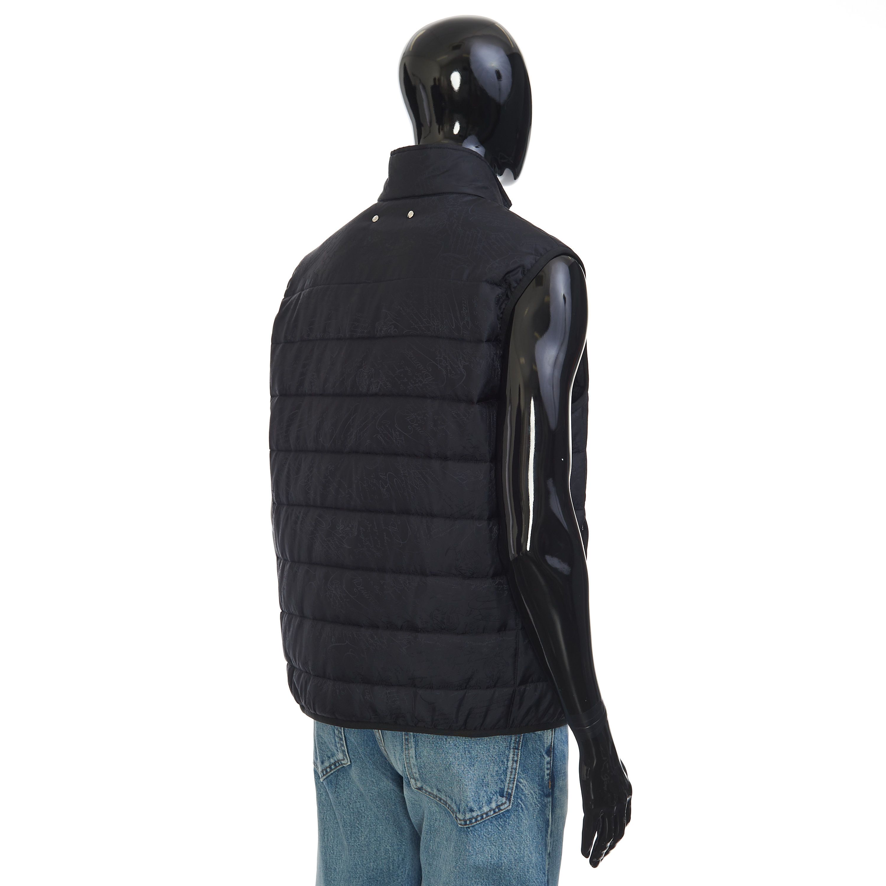 Berluti Gilet / Bodywarmer In Black Quilted Scritto Jacquard Nylon Size US M / EU 48-50 / 2 - 7 Thumbnail