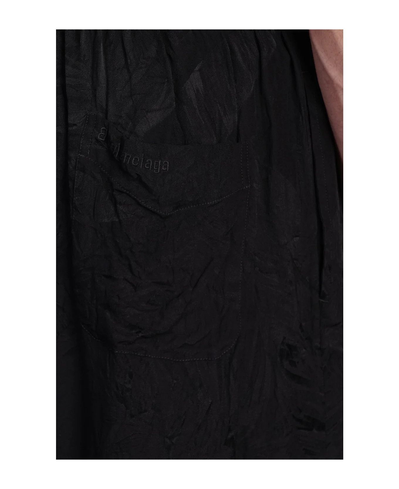 Balenciaga o1srvl11e0226 Tropical Flowers Pyjama Shorts In Black Size US 32 / EU 48 - 5 Thumbnail