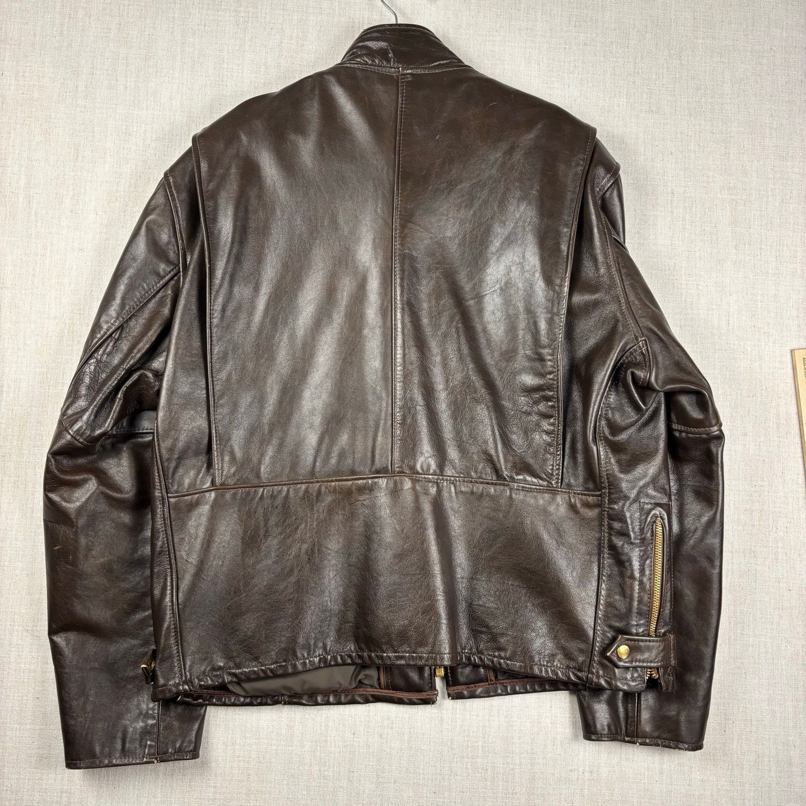 Vintage VTG 70s Brown Leather Motorcycle Talon Zipper Sz 52 Jacket Size US XL / EU 56 / 4 - 7 Thumbnail