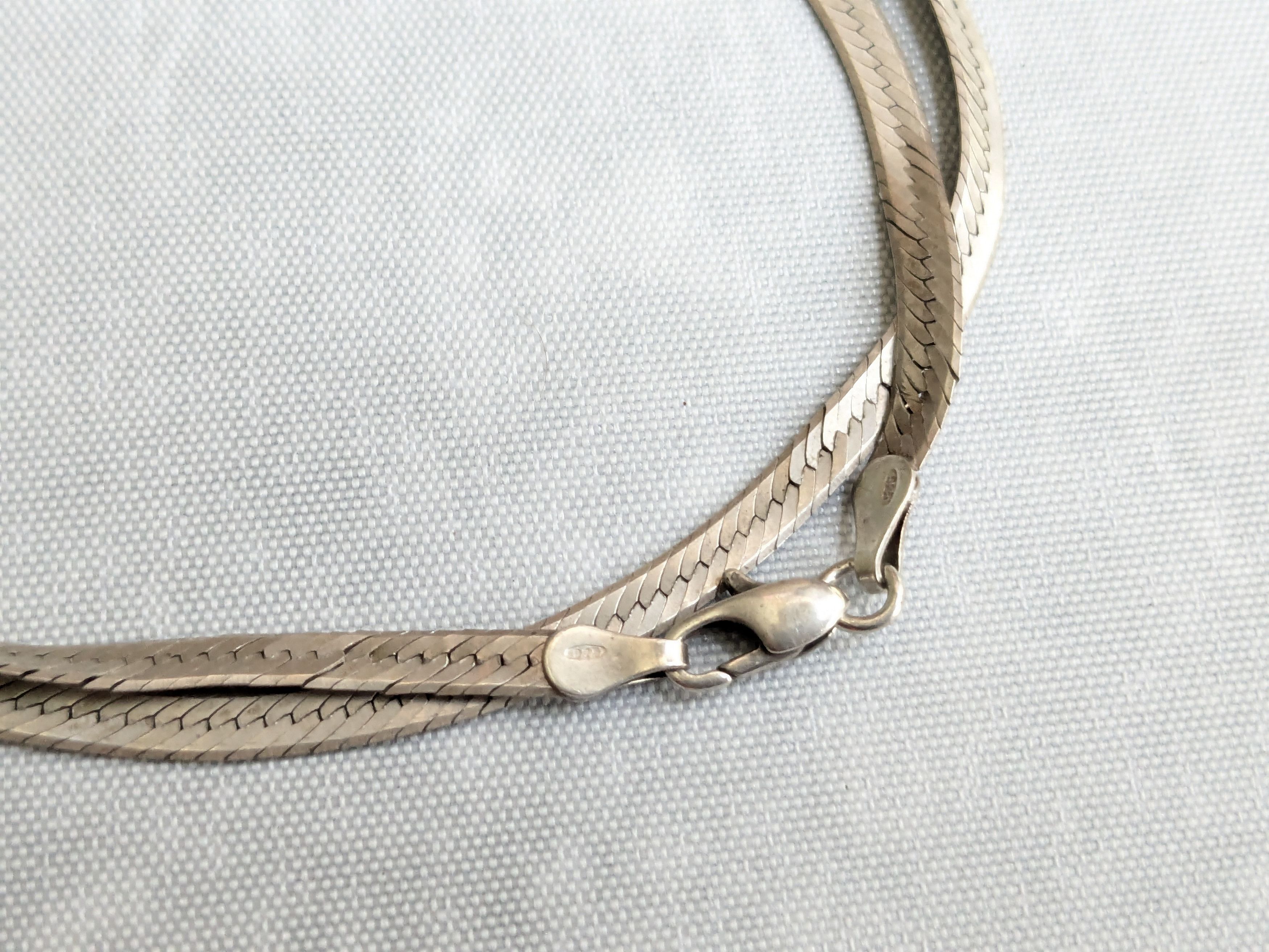 Jewelry Vintage Sterling Silver Herringbone Necklace 20" Size ONE SIZE - 2 Thumbnail