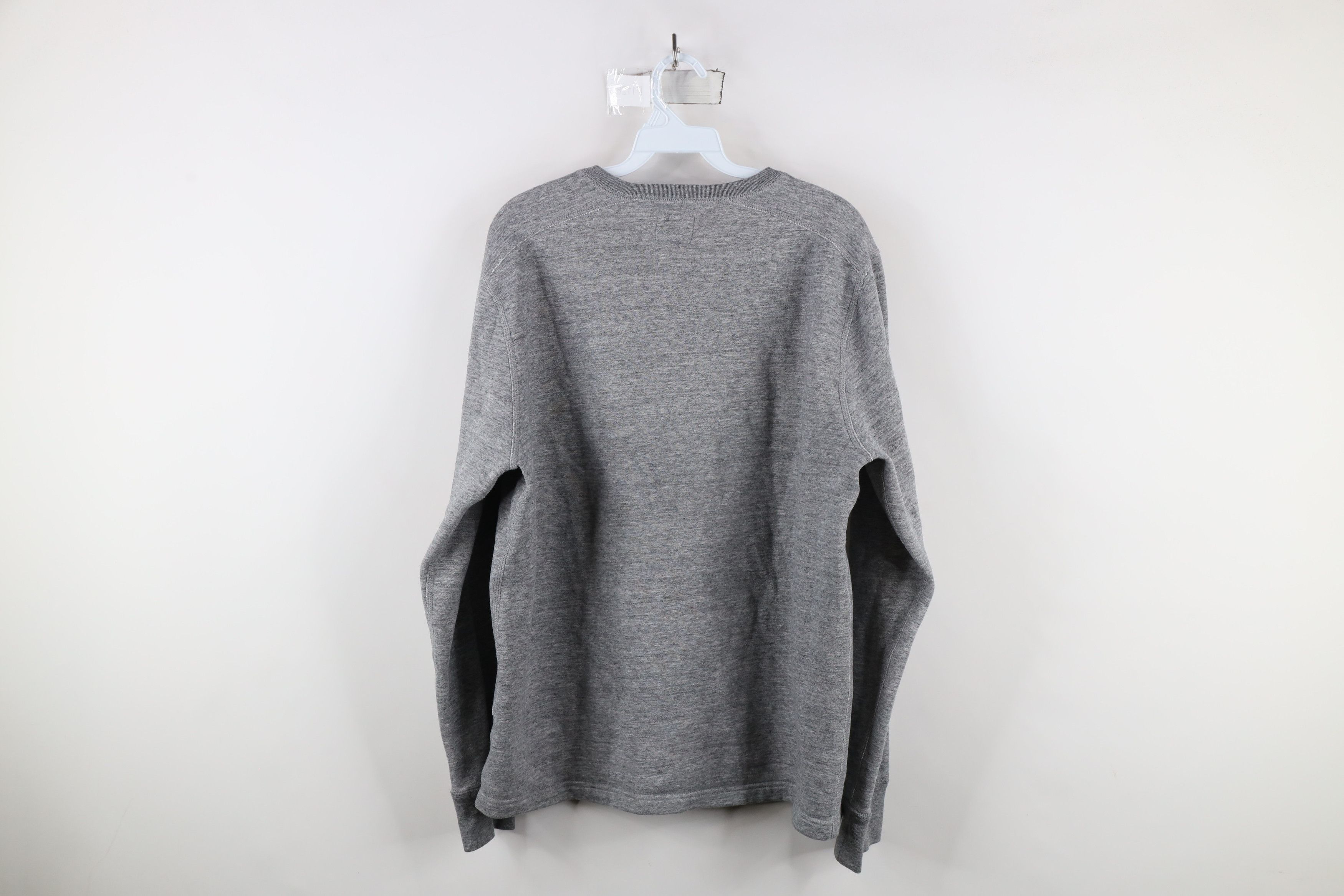 J.Crew × Vintage J Crew Fleece Blank Henley Pullover Sweatshirt Heather Gray Size US L / EU 52-54 / 3 - 8 Thumbnail
