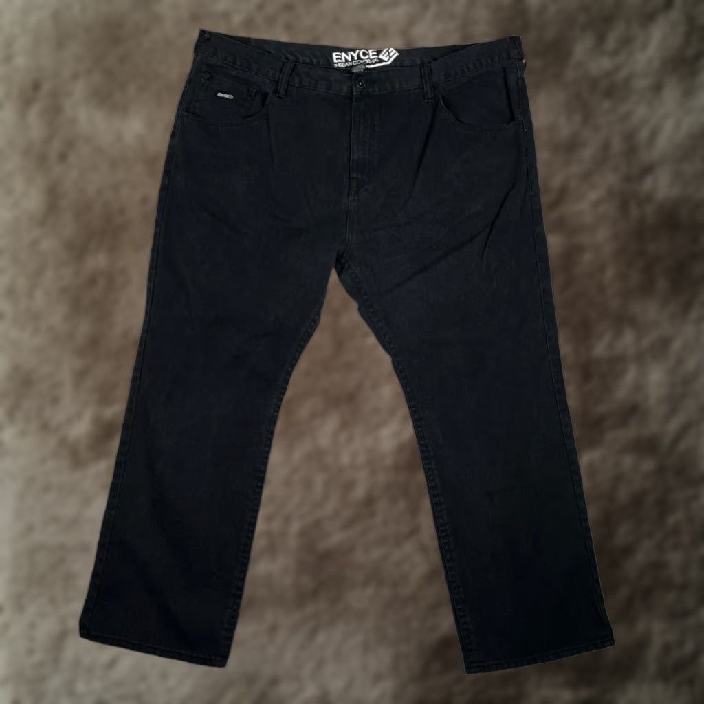 Enyce VTG Enyce Jeans Mens 48x34 Black Straight Leg Denim Sean Combs Co Y2K Hip Hop Jeans Mens Black 50 Inseam Dark Wash Pockets Cotton Zip Five-Pocket Mens Size US 32 / EU 48 - 1 Thumbnail