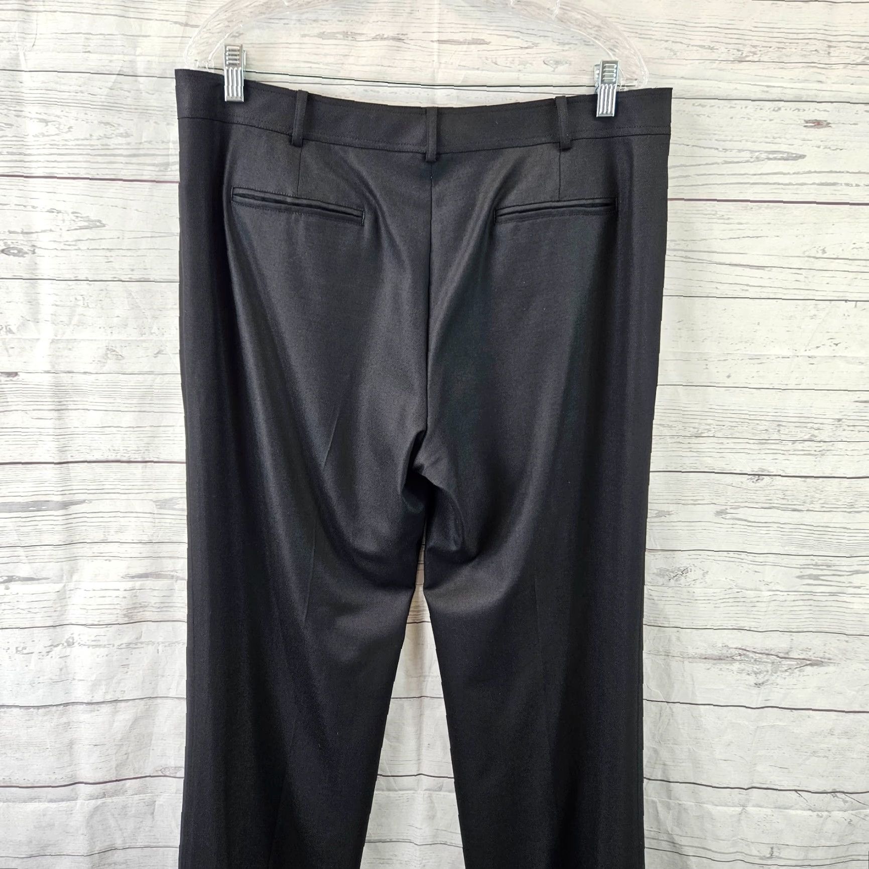Vintage Lafayette 148 Womens Dress Pants Solid Black High Rise Wool Blend 12 Inseam 28.5 Adult Womens Size 34" / US 12 / IT 48 - 4 Thumbnail