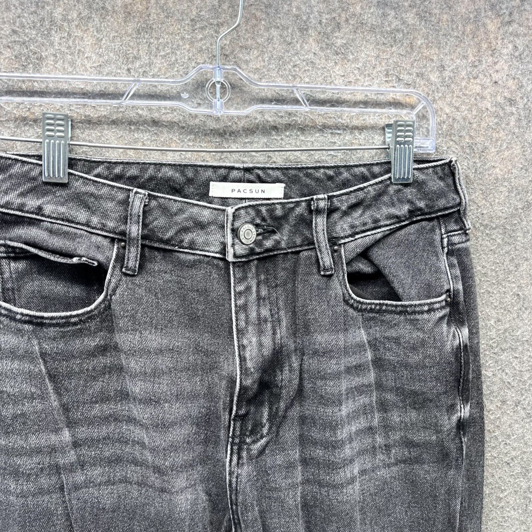 Pacsun VINTAGE PacSun Jeans Womens 27 Black Gray Mom Jean High Rise Tapered Leg Denim Size 27" / US 4 / IT 40 - 3 Thumbnail