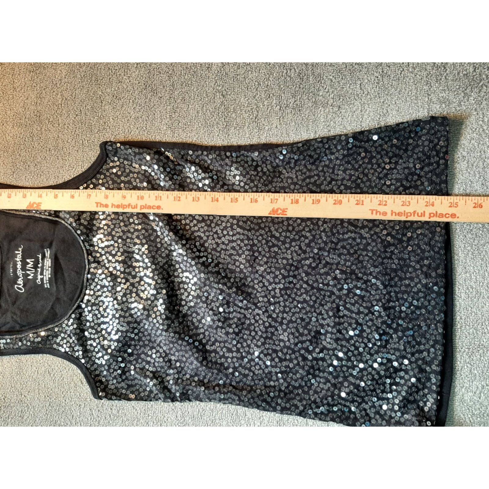 Vintage Aéropostale Tank Top Sequins Black Medium M Women Size M / US 6-8 / IT 42-44 - 4 Thumbnail