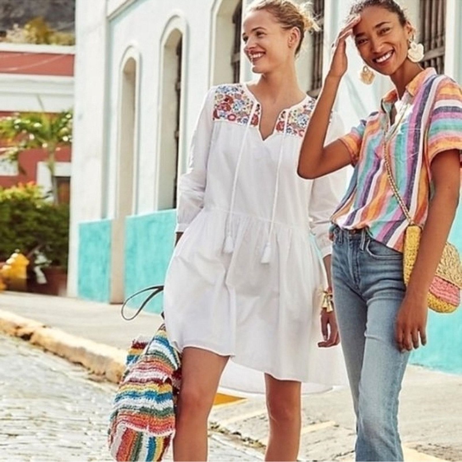 J. Crew Farmer's Market Floral Embroidery Tunic Dress