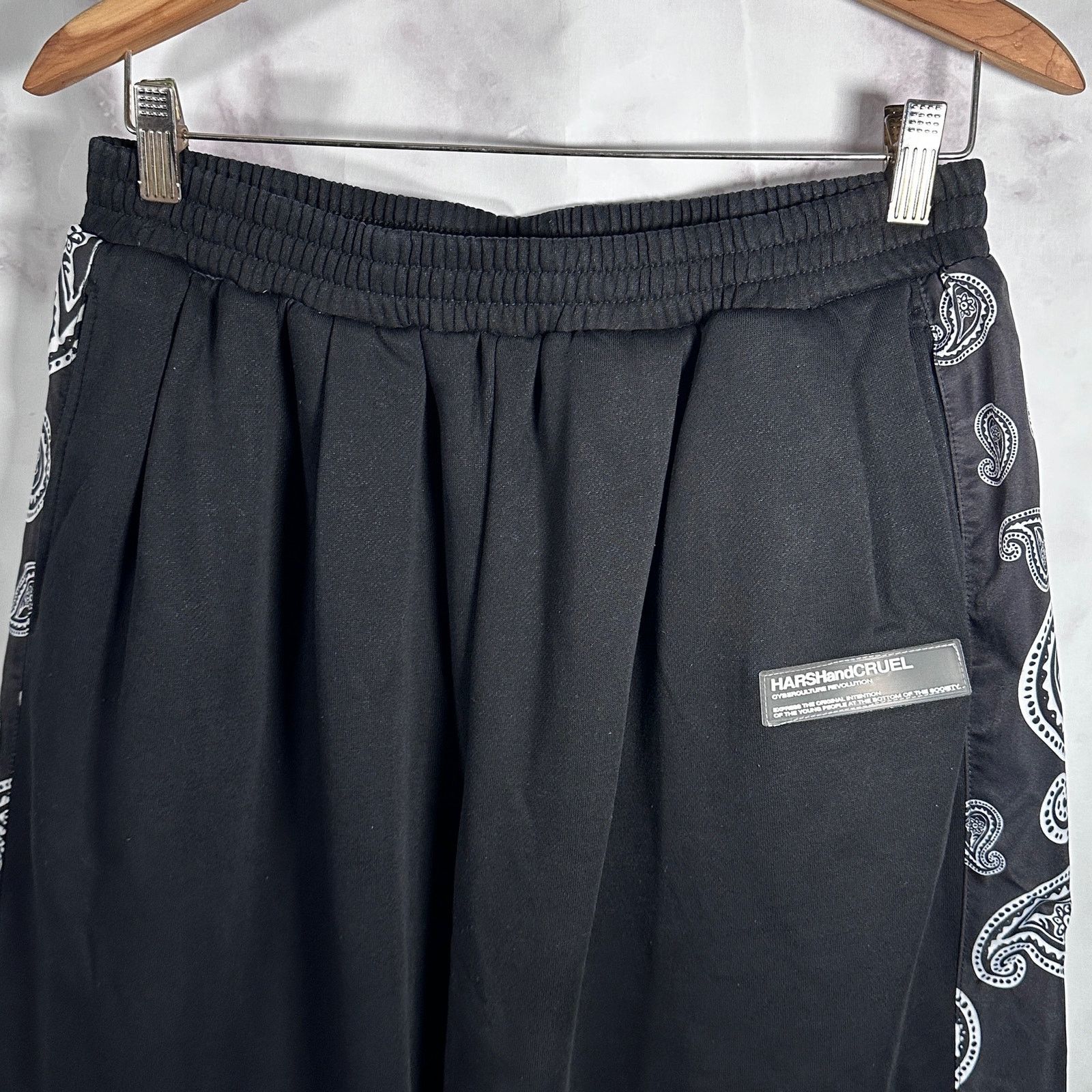 Harsh and Cruel Black Paisley Track Pants Size US 32 / EU 48 - 2 Thumbnail