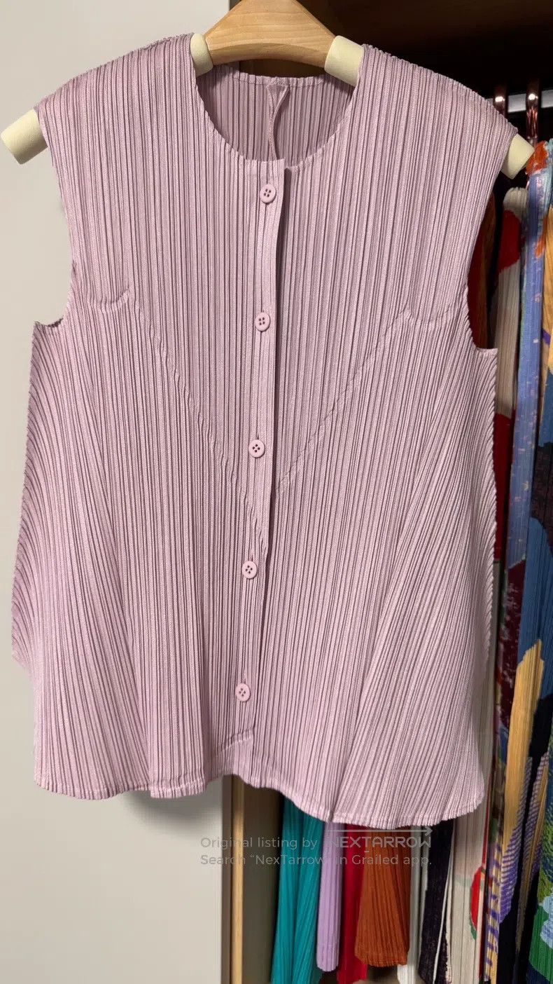 Issey Miyake Issey Miyake Purple Tank Top Size L / US 10 / IT 46 - 2 Thumbnail