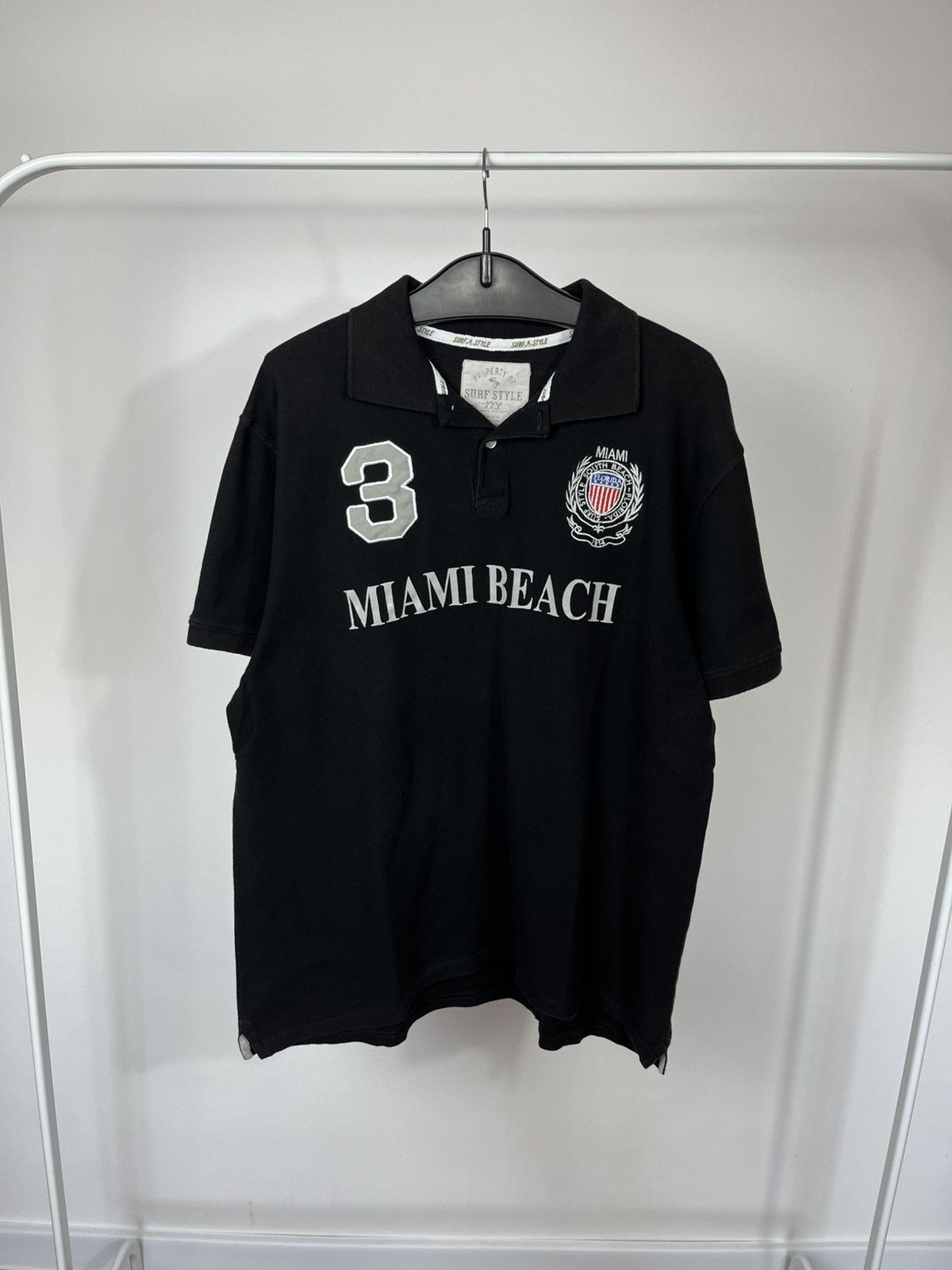 Other Vintage Miami Beach Polo Shirt Black Surf Style Mens XL Size US XL / EU 56 / 4 - 1 Thumbnail