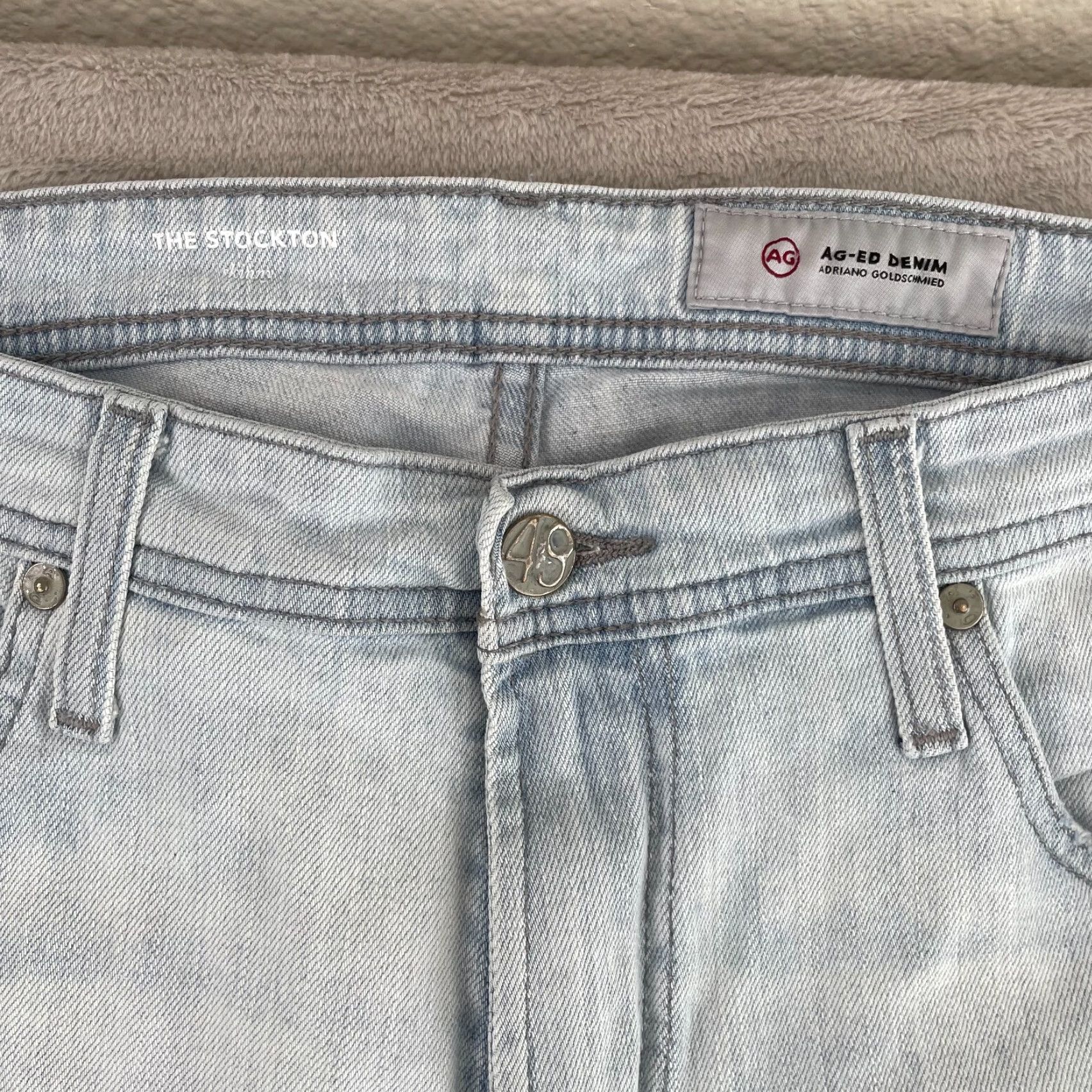Vintage ADriano Goldschmied The Stockton Jeans Men 36 Blue Distressed Slim 5-Pocket Denim Jeans Pants 34x33 Mens Size US 34 / EU 50 - 2 Thumbnail
