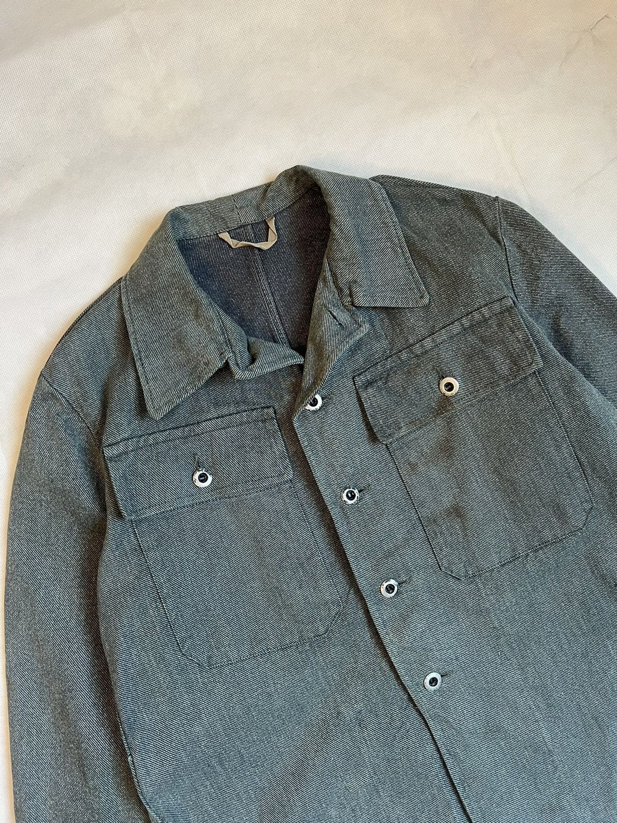 Vintage 50's Swedish Army Military Heavy Denim Work Jacket Size US L / EU 52-54 / 3 - 2 Thumbnail