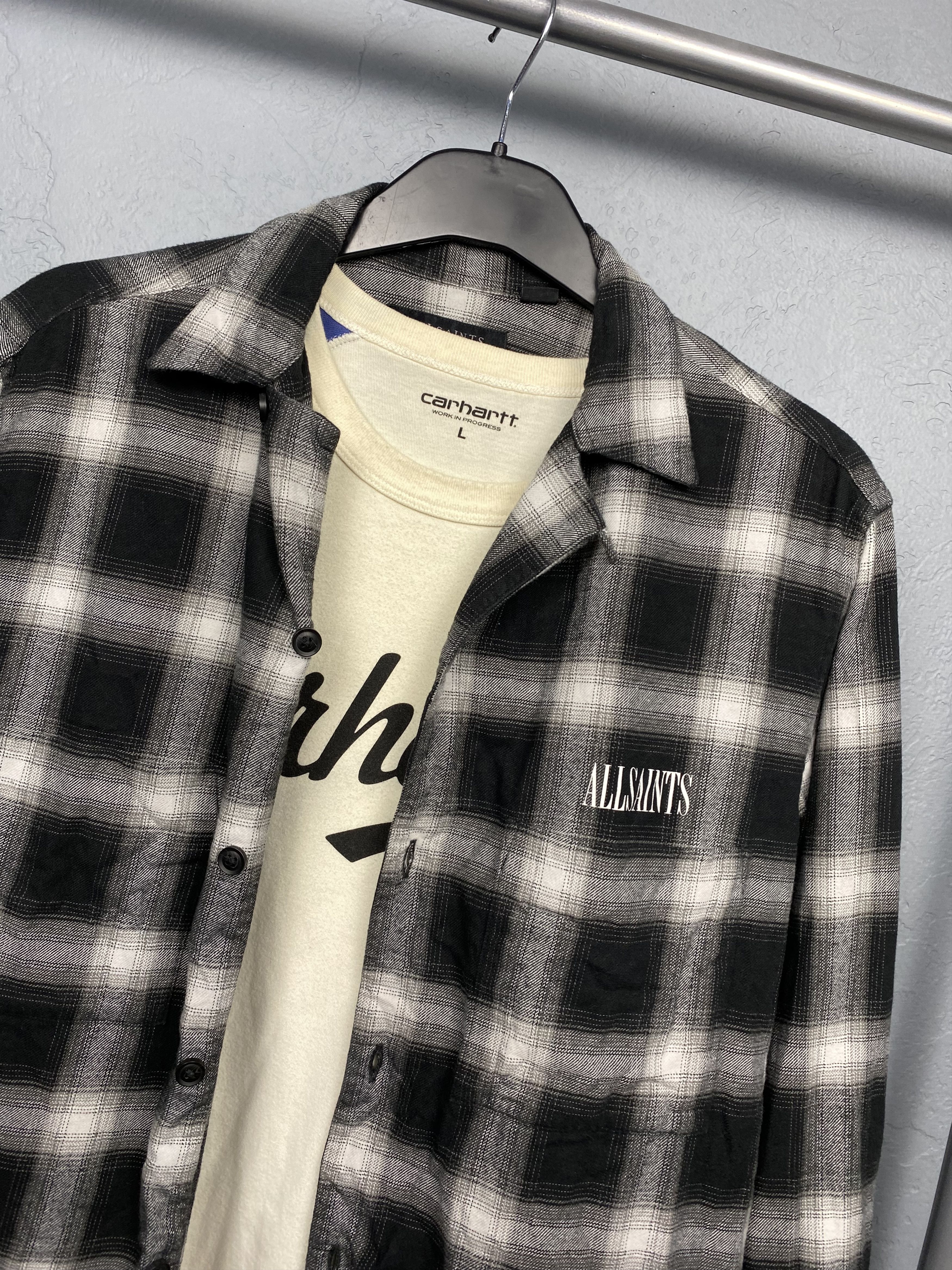 Allsaints Allsaints Mens Irvington Flannel Plaid Shirt Size US XS / EU 42 / 0 - 2 Thumbnail