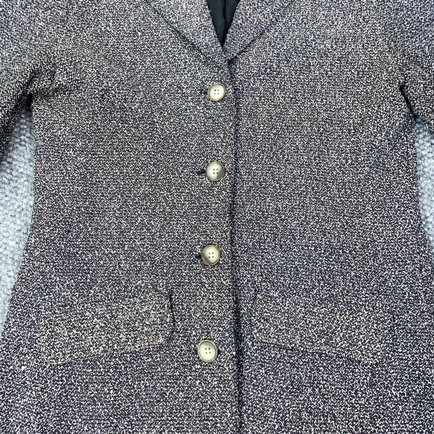 Vintage VINTAGE Newport News Blazer Womens Size 6 Gray Black & White Speckled Knit Jacket, Classic, 6, Gray, Blazer, Womens Size M / US 6-8 / IT 42-44 - 6 Thumbnail