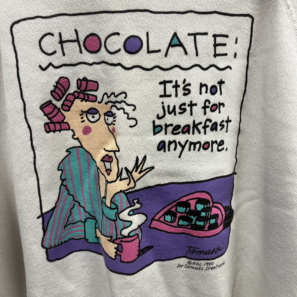 Vintage 90s Carousel Creations Chocolate For Breakfast Crewneck L Size US L / EU 52-54 / 3 - 2 Thumbnail