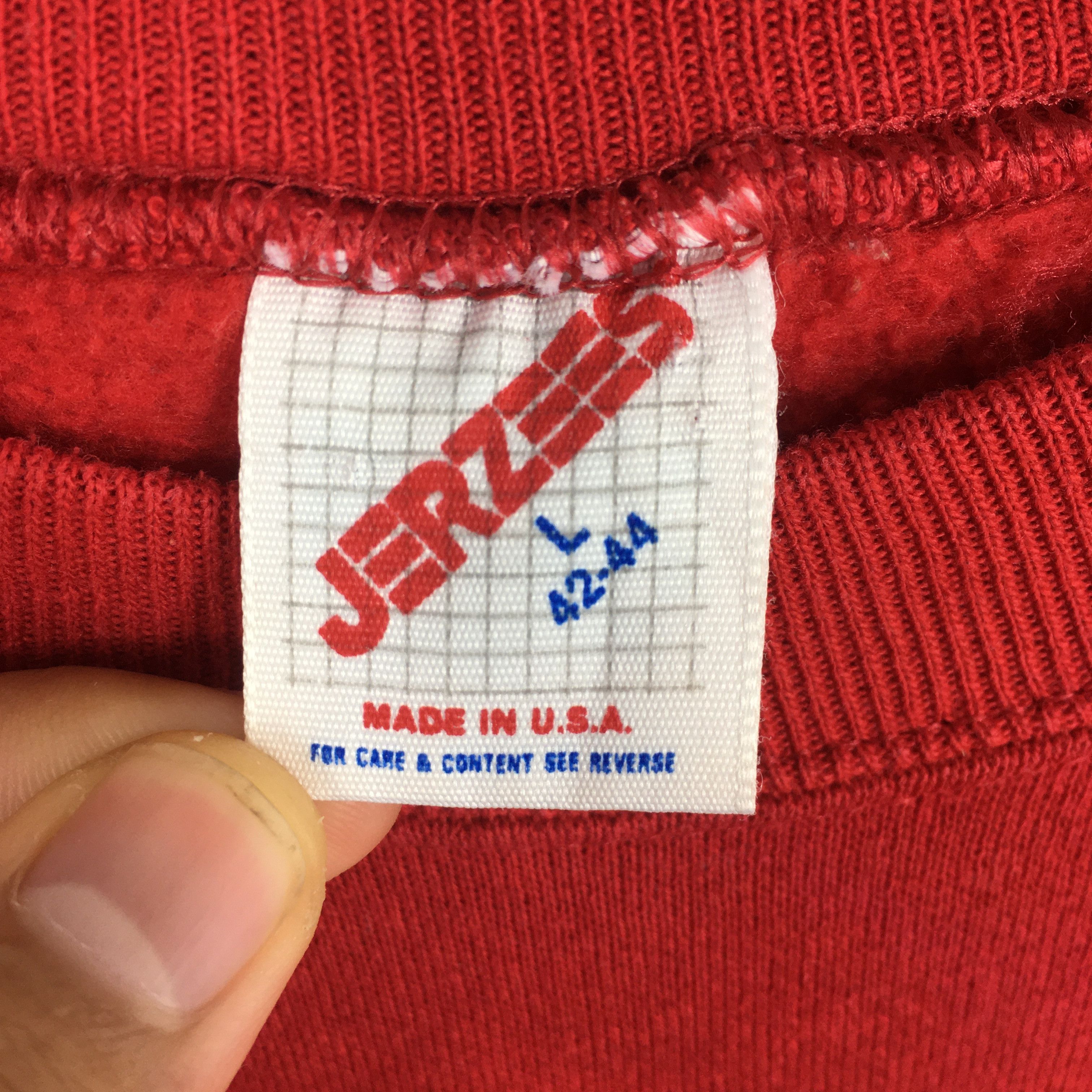 Jerzees Vintage 90s Jerzees Usa Plain Red Sweatshirt Large Size US L / EU 52-54 / 3 - 5 Thumbnail