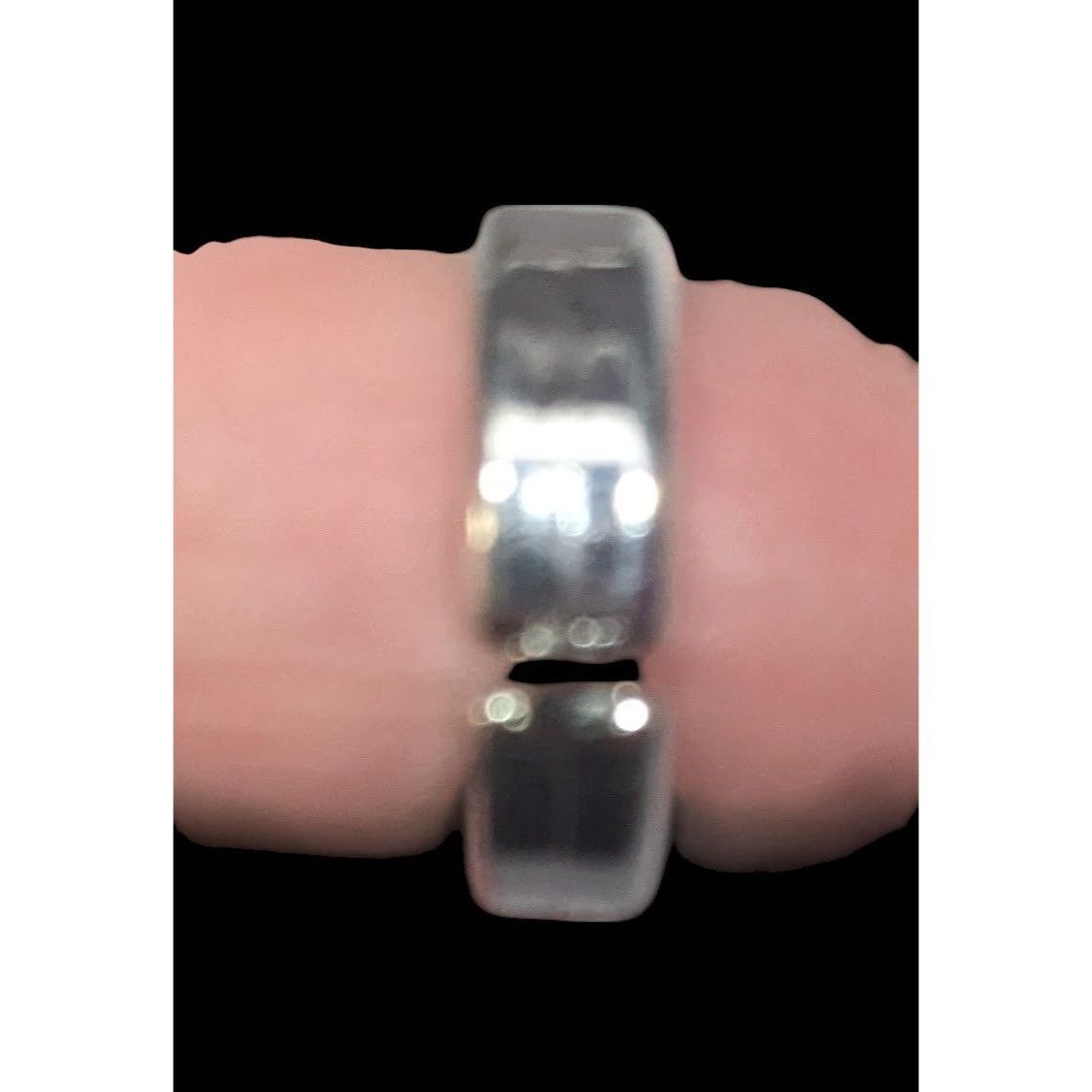 Other Casual Plastic Metallic Silver Tone Triangle Embossed Ring S Size ONE SIZE - 4 Thumbnail