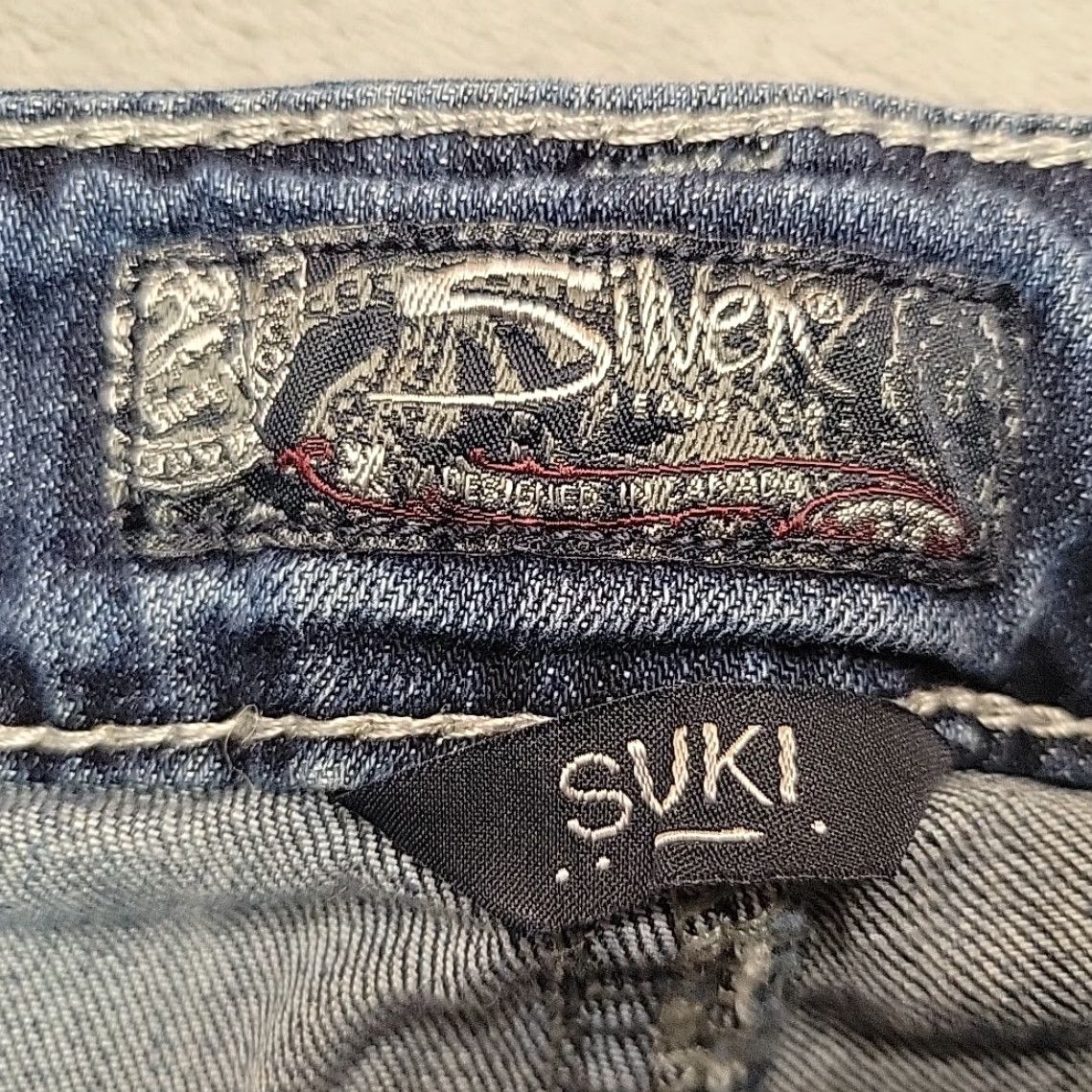 Silver Jeans Co. VINTAGE Silver Jeans Womens 31 Suki Mid Capri Stretch Blend Comfort Thick Stitch Western Shirt Size 24" / US 00 / IT 34 - 4 Thumbnail