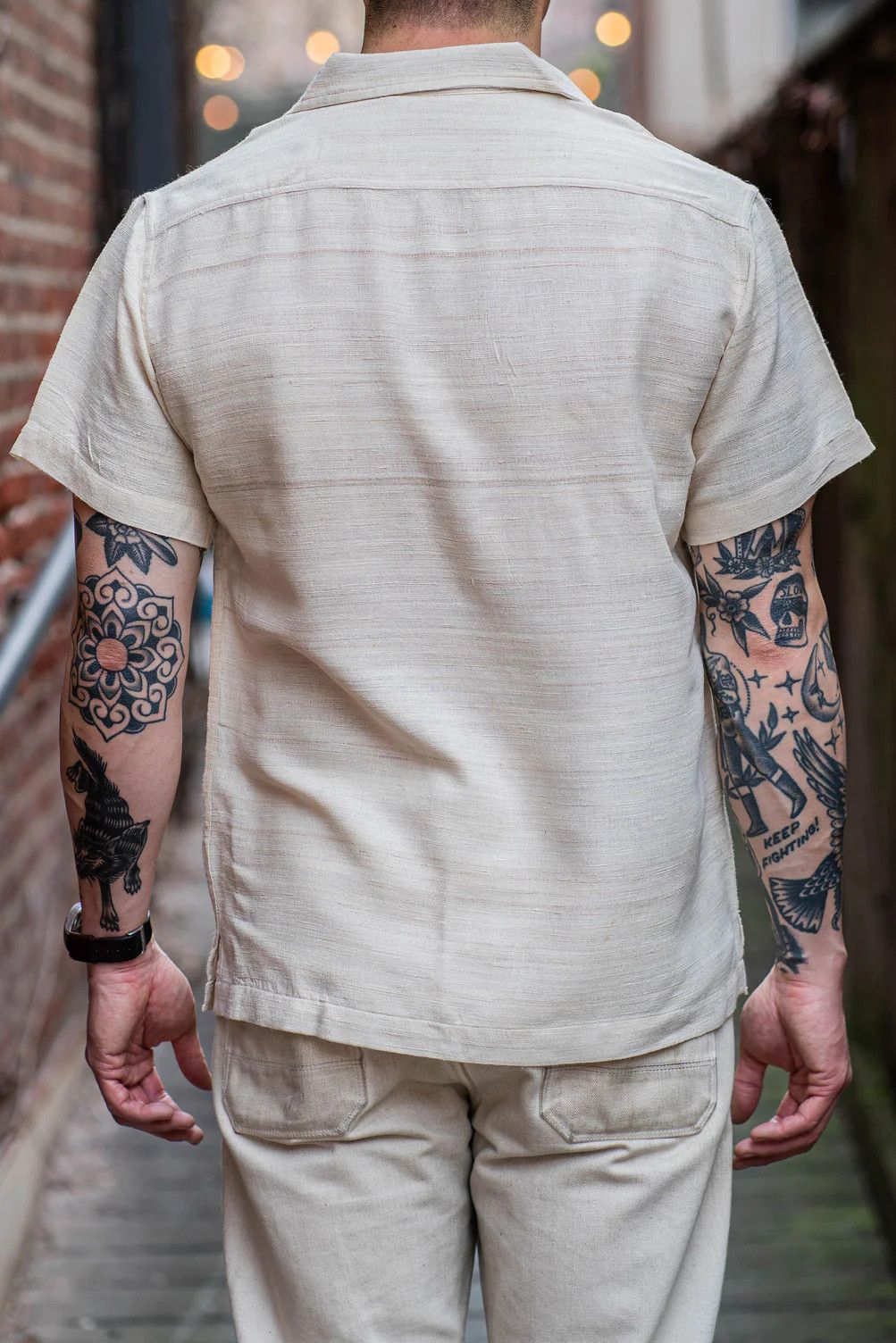 3sixteen 💚 3sixteen Leisure Shirt Ivory Handloom Silk Medium NEW Size US M / EU 48-50 / 2 - 5 Thumbnail