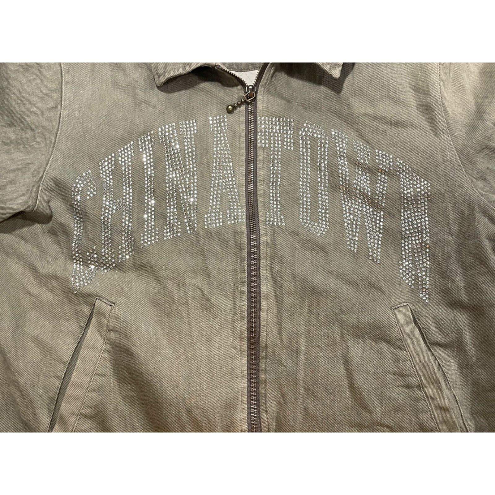 Vintage Chinatown Market Garage Jacket Rhinestone ARC Gray M Mens Jacket Size US M / EU 48-50 / 2 - 3 Thumbnail