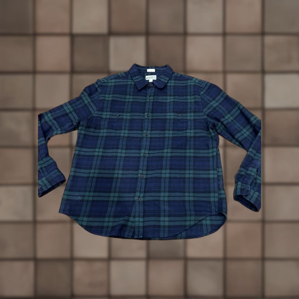 J.Crew J. Crew Flannel Shirt Men XL Blue Green Multicolor Plaid Button-Up Collared Pocketed Workwear Casual Travel Classic Size US XL / EU 56 / 4 - 1 Thumbnail
