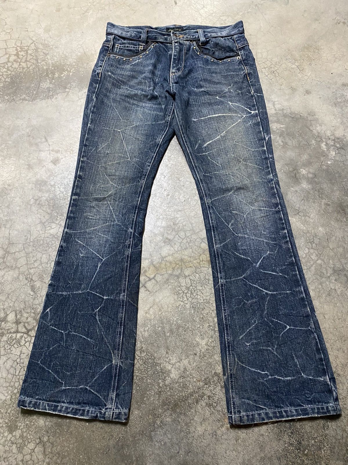 Hysteric Glamour × If Six Was Nine × Tornado Mart Flare Jeans Japanese Beach Sound Lightning Distressed Jeans Size US 31 - 7 Thumbnail