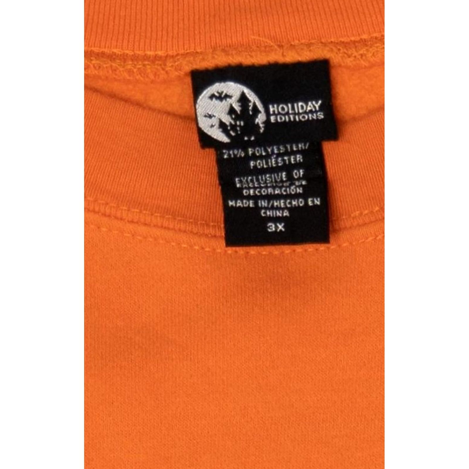Vintage VINTAGE Orange Happy Halloween Sweatshirt XX-Large 1990s Size US XXL / EU 58 / 5 - 3 Thumbnail
