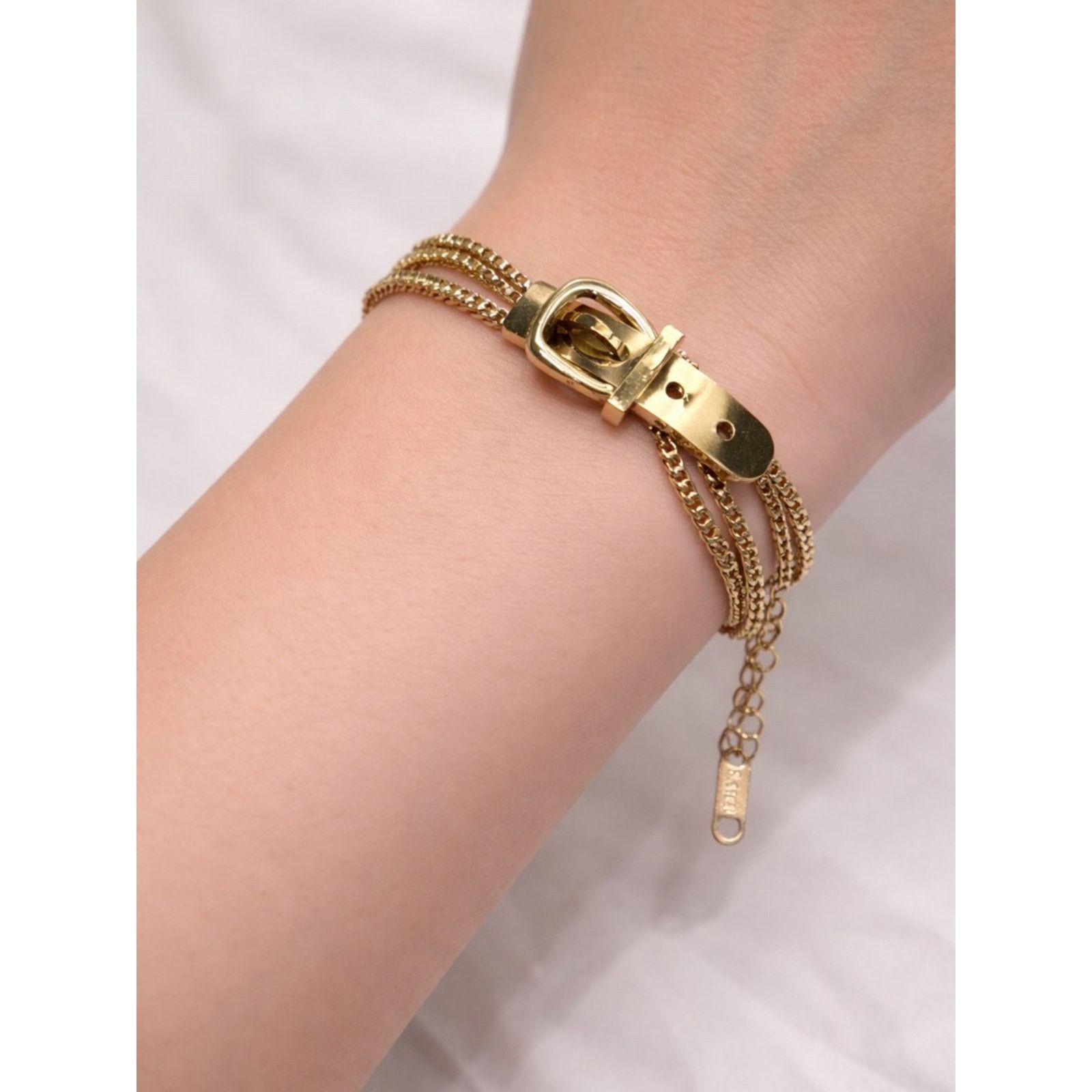 &SONS Gold Stainless Steel Buckle Bracelet Size ONE SIZE - 2 Thumbnail