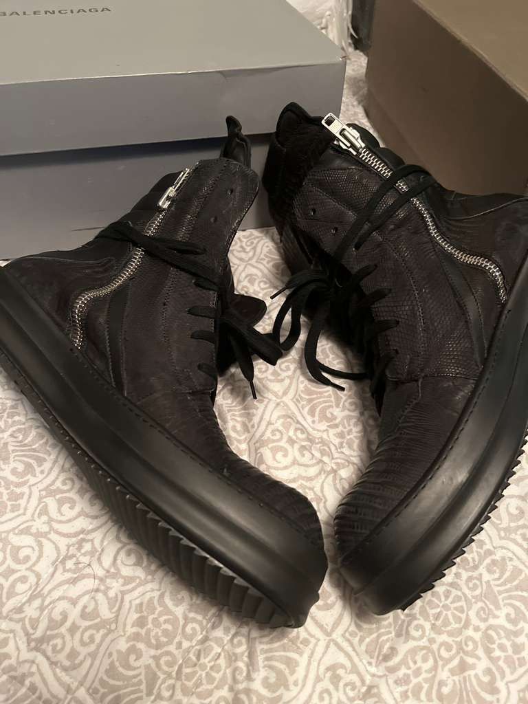 Rick Owens CC30 Iguana Geobasket Sneakers in Black Size US 11 / EU 44 - 4 Thumbnail
