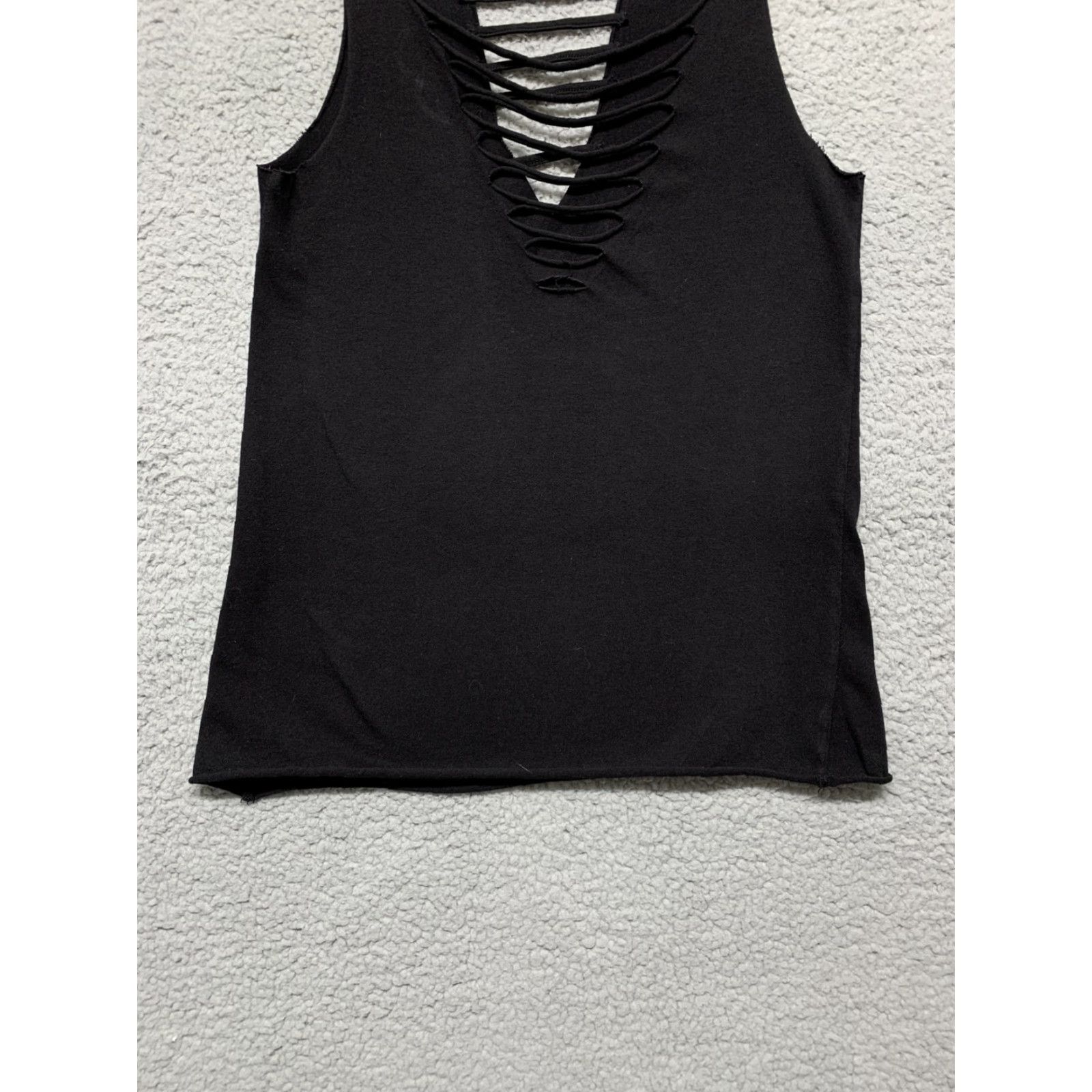 Vintage No Boundaries Skull Graphic Tank Top Sleeveless XS Black White Red Cotton Blend Knit Women's Regular Size XS / US 0-2 / IT 36-38 - 6 Thumbnail