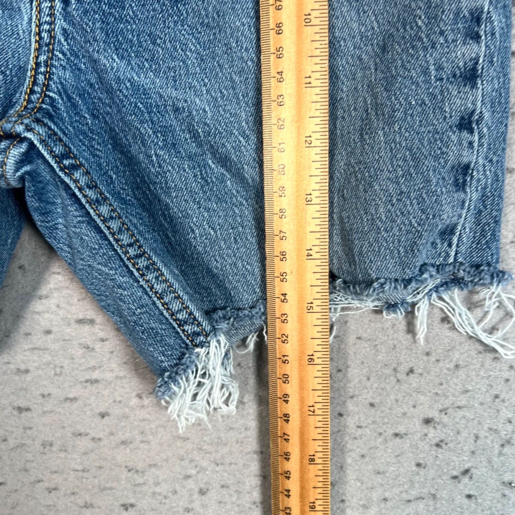 Levi's VINTAGE Levi's Womens 70s High Flare Denim Shorts Raw Hem 24 Blue 5-Pocket Design Adult Womens Shorts Womens Size 42" / US 20 - 7 Thumbnail