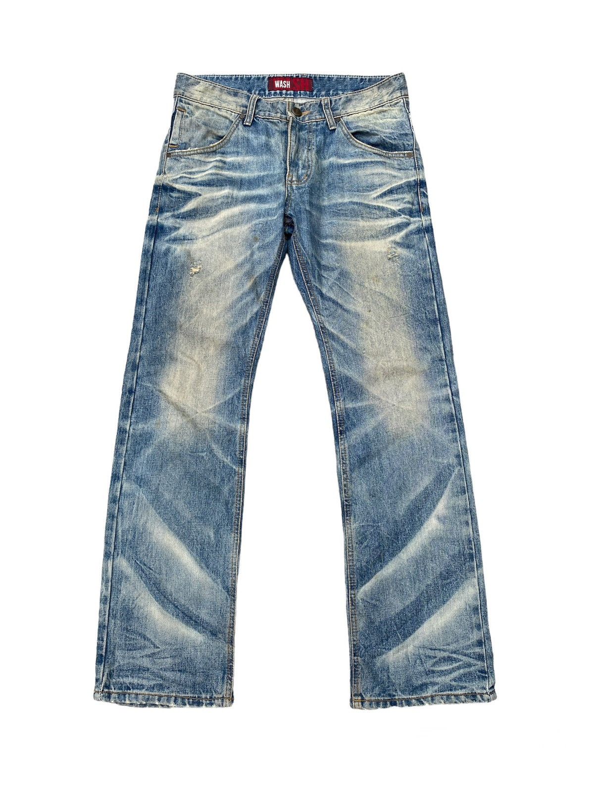 Japanese Brand 2000s - Wash & Wash Rusty Distressed Claws Mark Jeans Size US 32 / EU 48 - 1 Thumbnail
