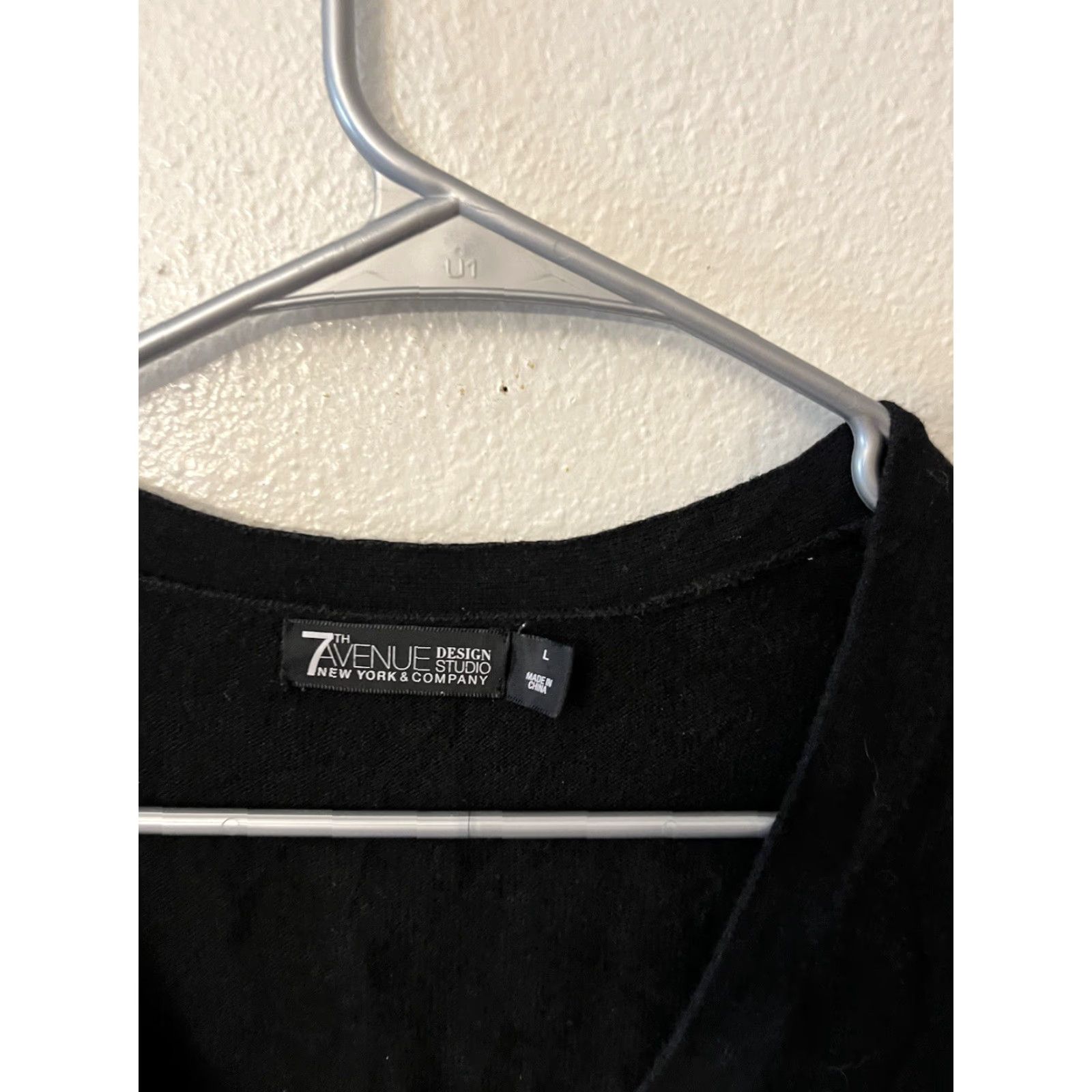 Avenue 7th Avenue Design Studio New York & Co Womens Large Black Button Up Cardigan Size L / US 10 / IT 46 - 3 Thumbnail