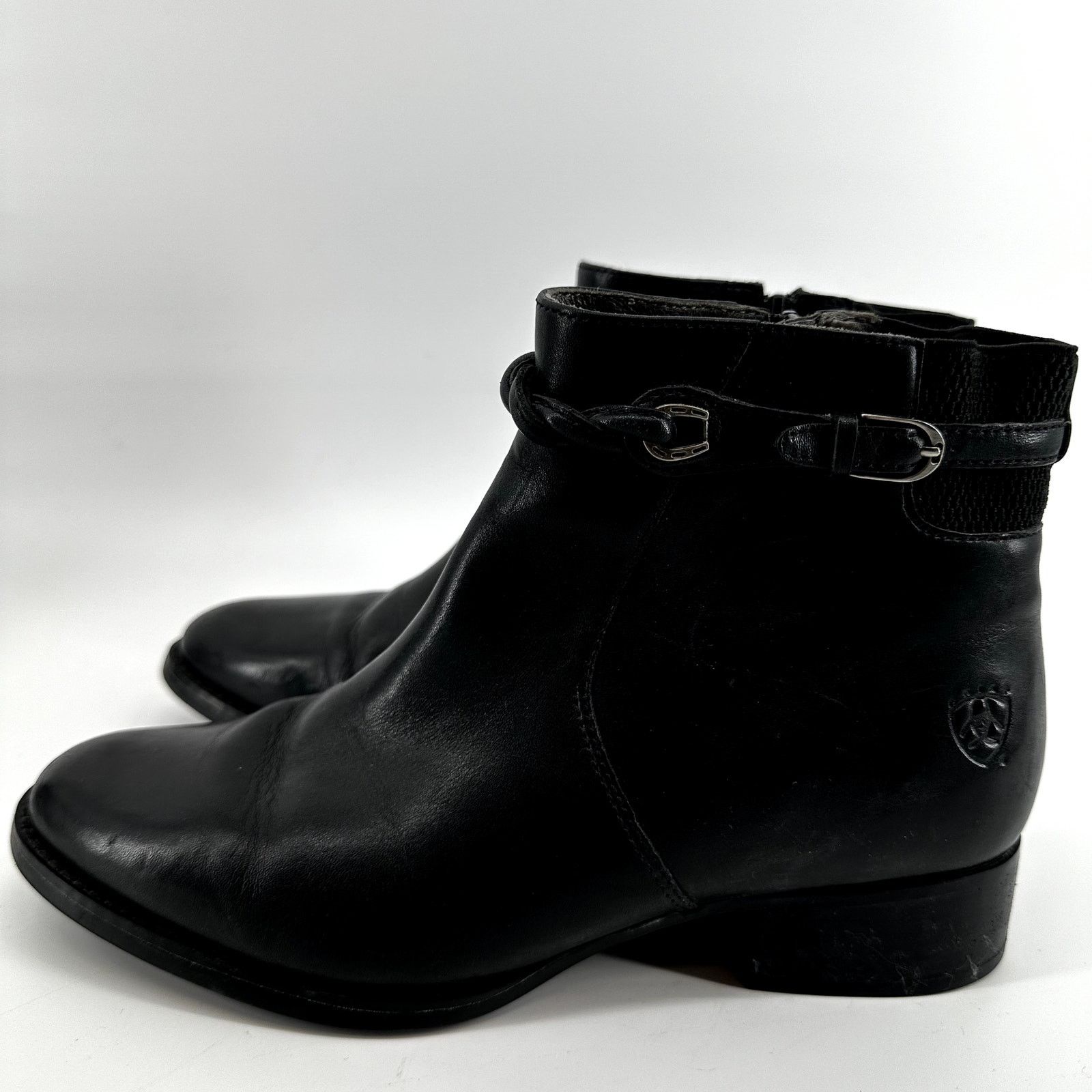 Ariat Ariat Braided Ankle Bootie Heeled Soft Leather Side Zip 8 Size US 8 / IT 38 - 3 Thumbnail