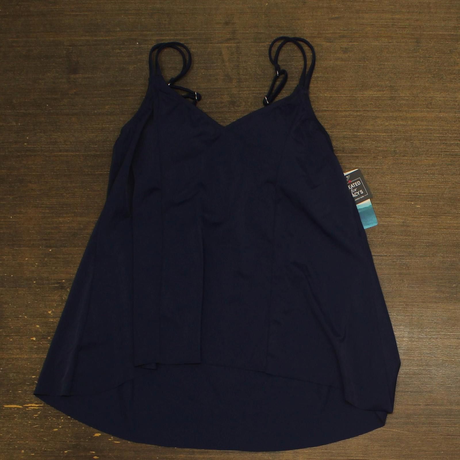 Other Nwt Swim Solutions High-low Tankini Top 806843 Navy Blue 10 Size ONE SIZE - 1 Thumbnail