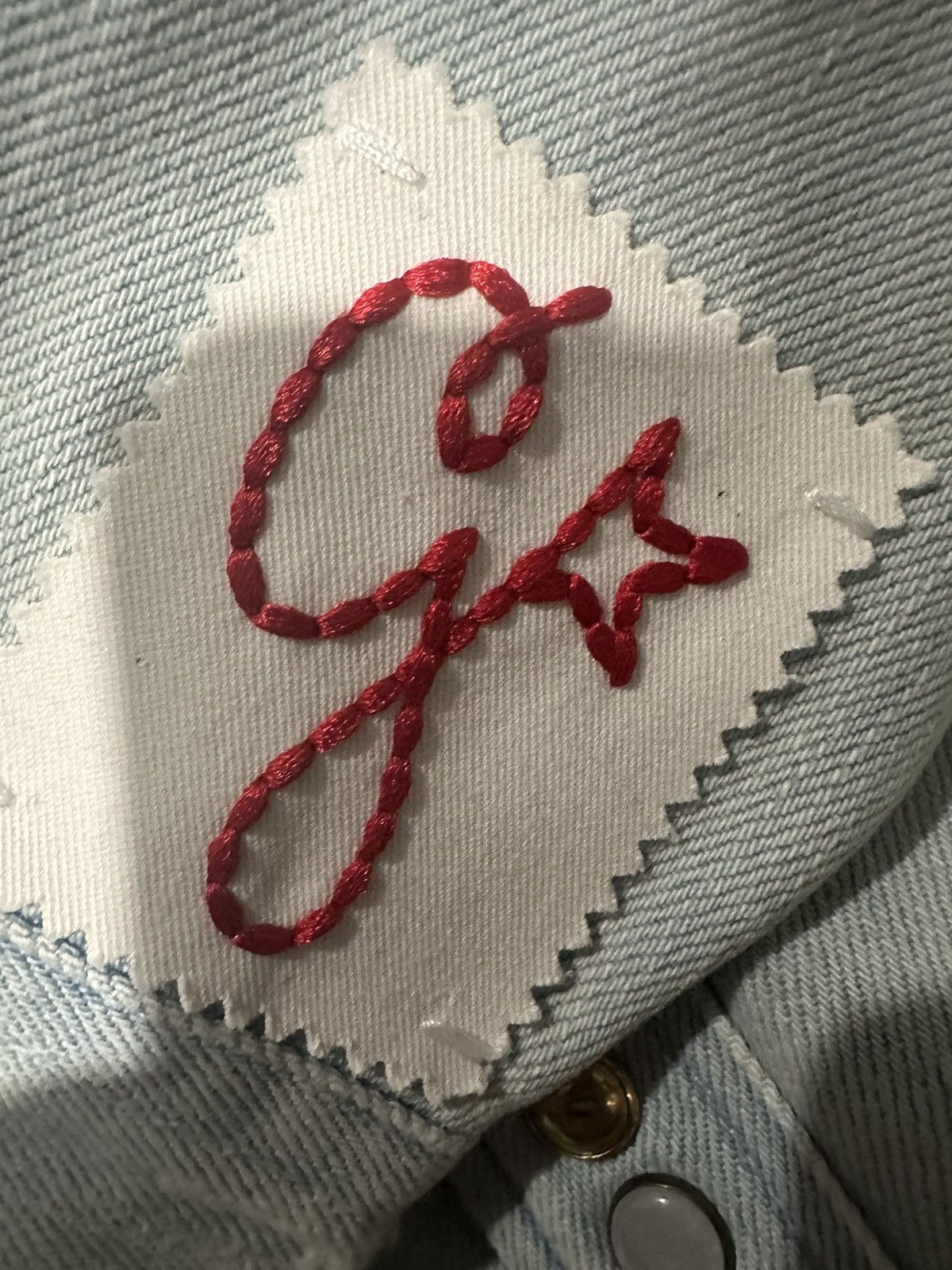 Golden Goose GOLDEN GOOSE BLEACHED DENIM SHIRT WITH HAMMERED STUDS Size US XL / EU 56 / 4 - 5 Thumbnail